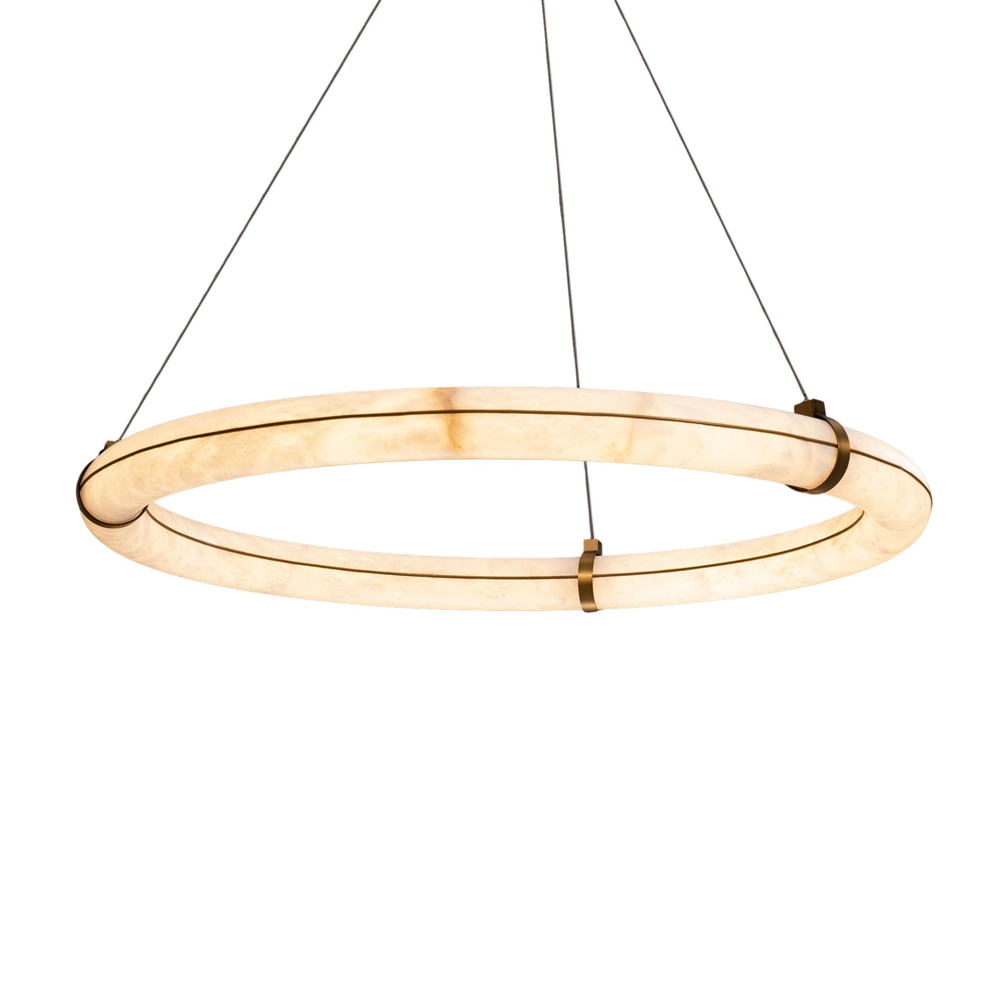 Clique 31" LED Pendant Chandelier, Aged Brass Finish