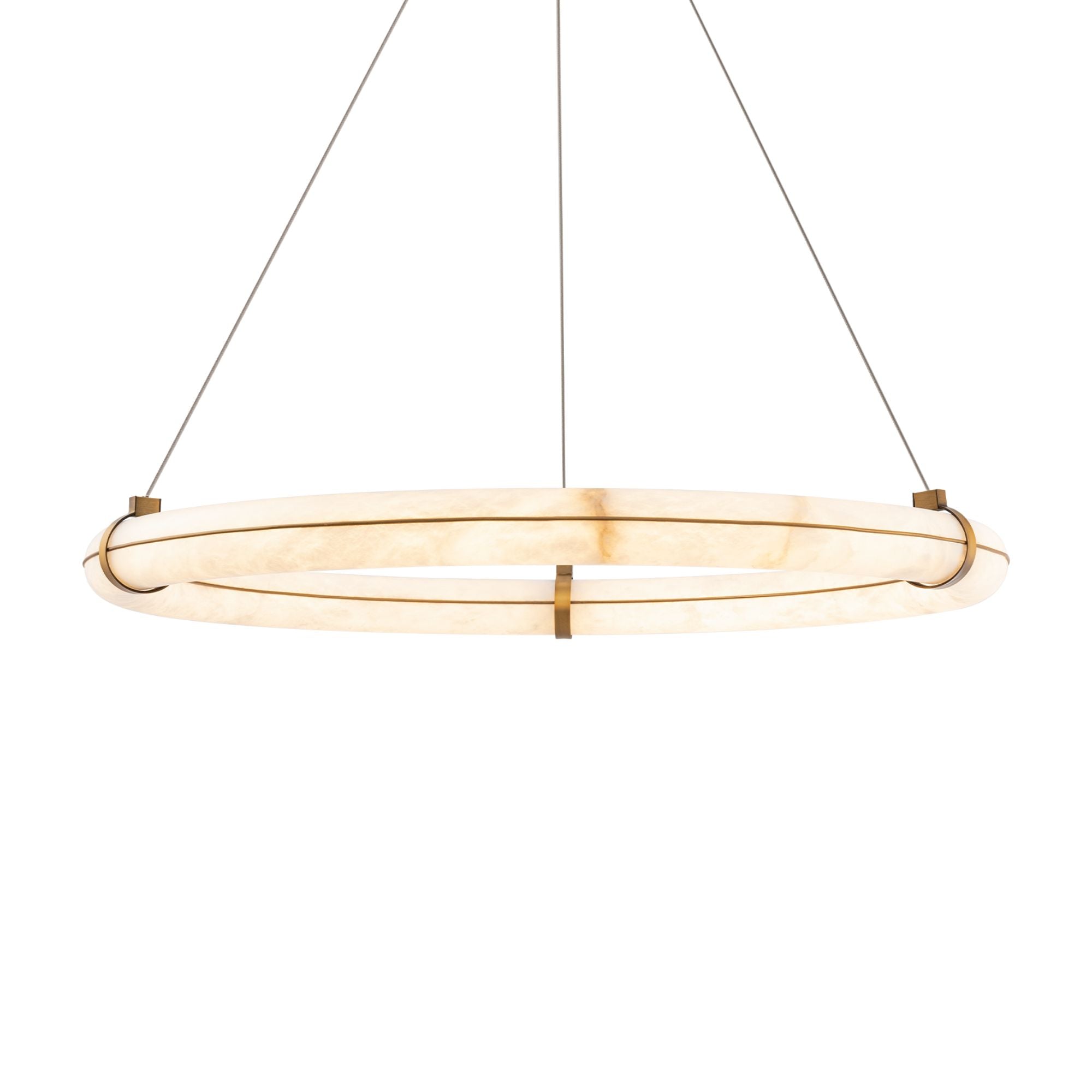 Clique 31" LED Pendant Chandelier, Aged Brass Finish
