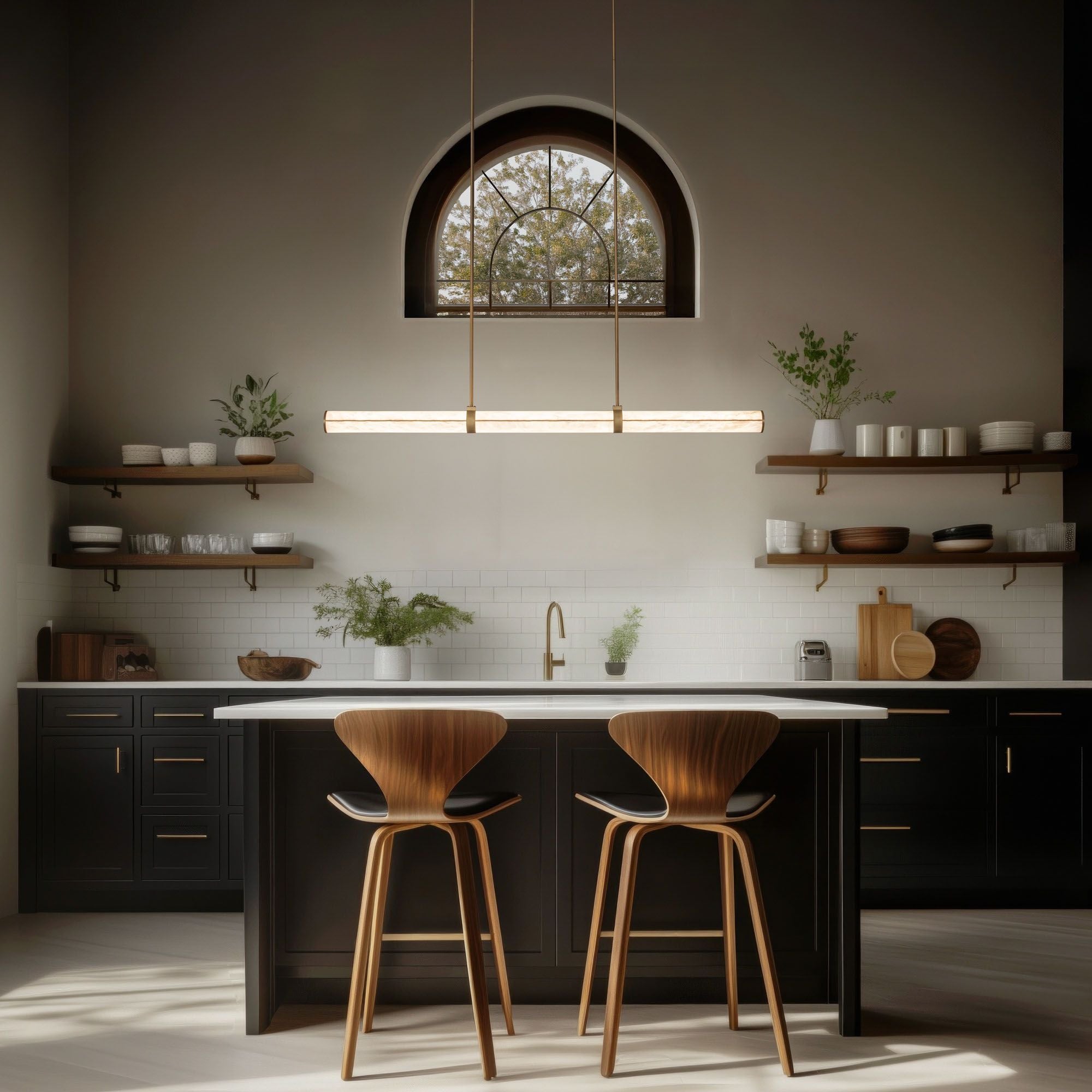 Clique 48" LED Linear Pendant, Aged Brass Finish - Bees Lighting