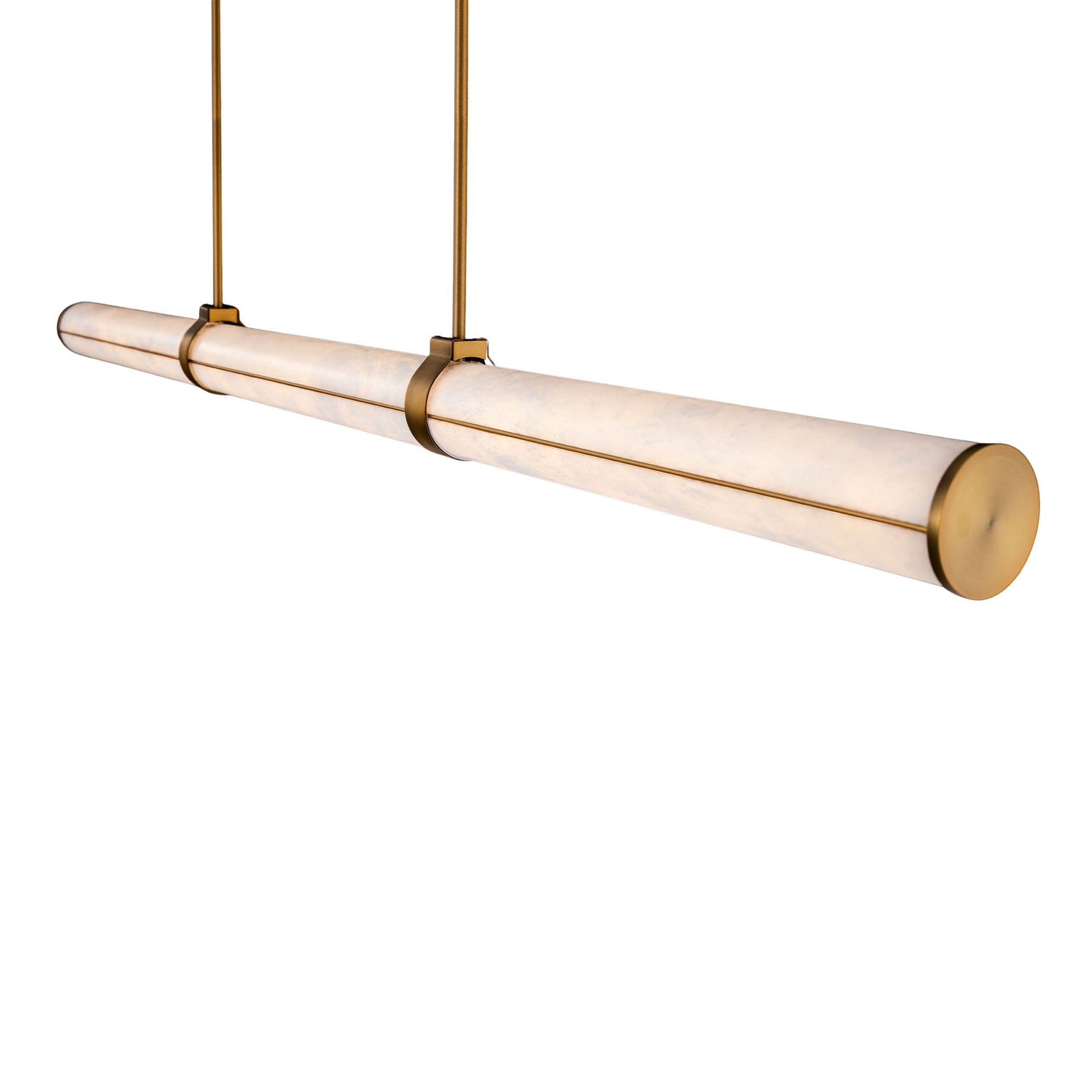Clique 48" LED Linear Pendant, Aged Brass Finish - Bees Lighting