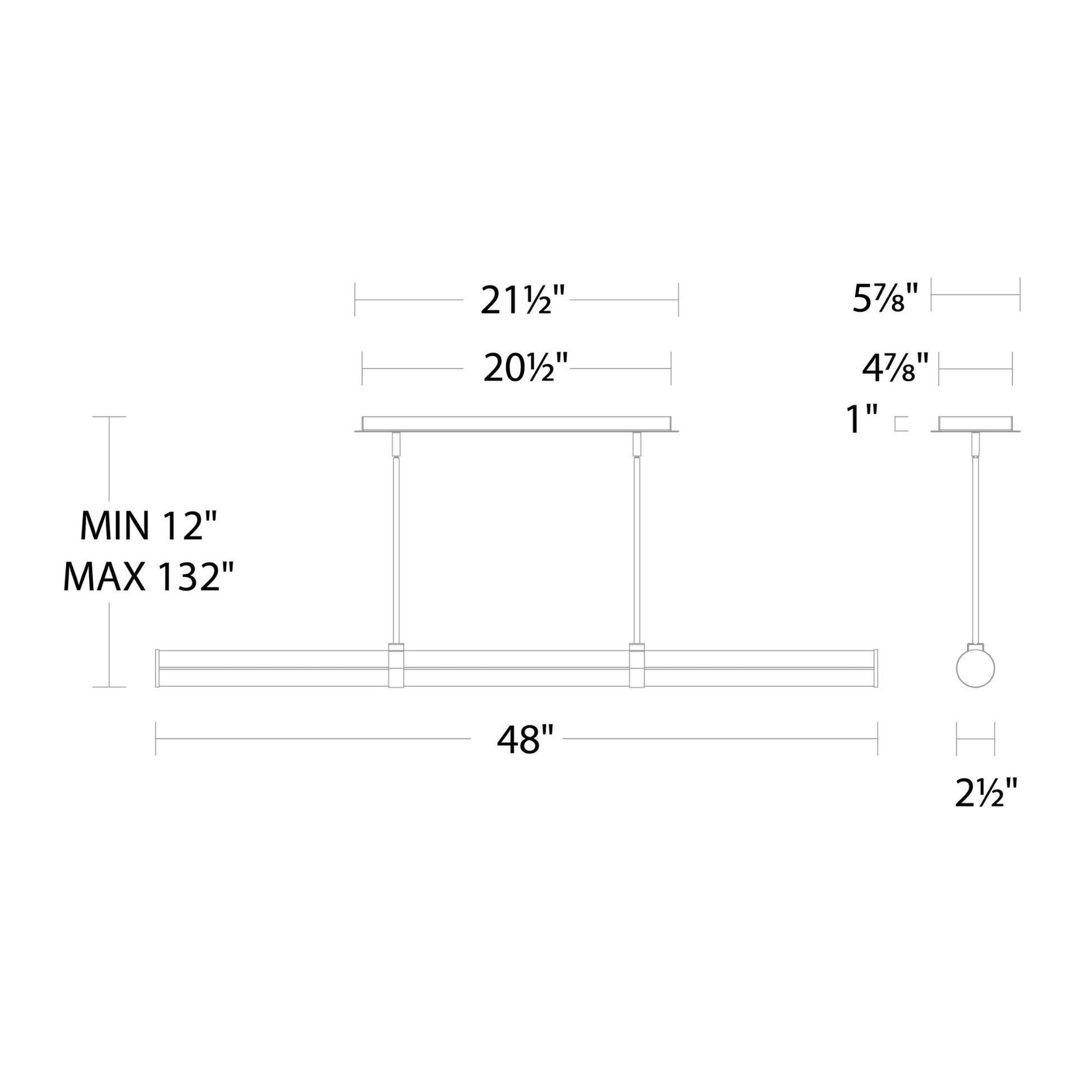 Clique 48" LED Linear Pendant, Aged Brass Finish - Bees Lighting