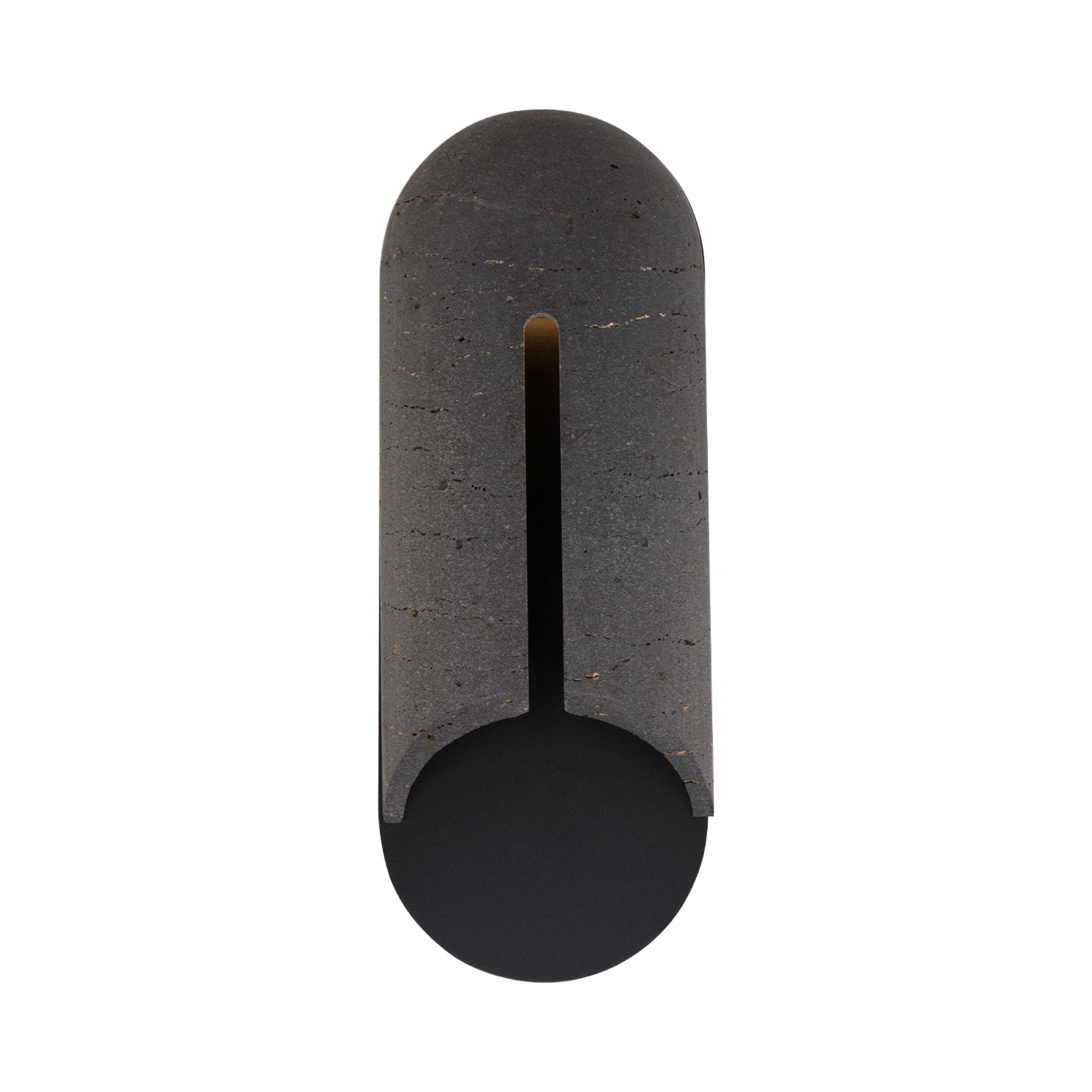 Clog 16" LED Outdoor Wall Sconce, 2700K, Bassalt Stone/Black Finish