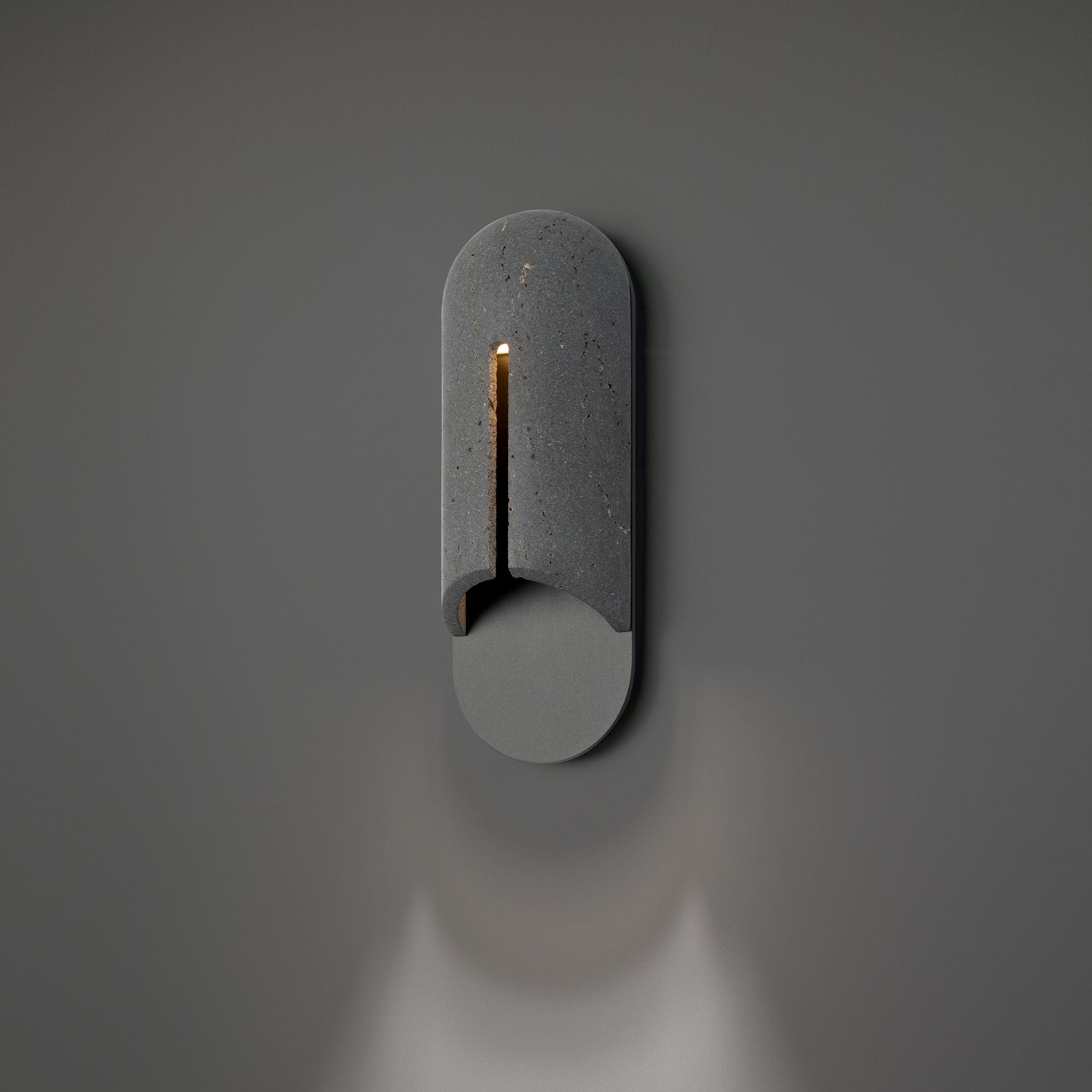 Clog 16" LED Outdoor Wall Sconce, 3000K, Bassalt Stone/Black Finish