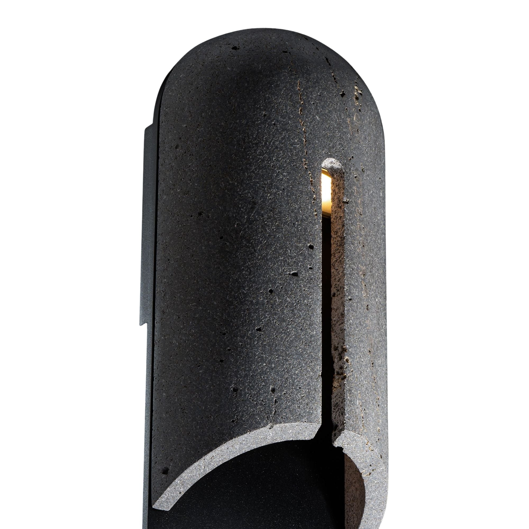Clog 16" LED Outdoor Wall Sconce, 3000K, Bassalt Stone/Black Finish
