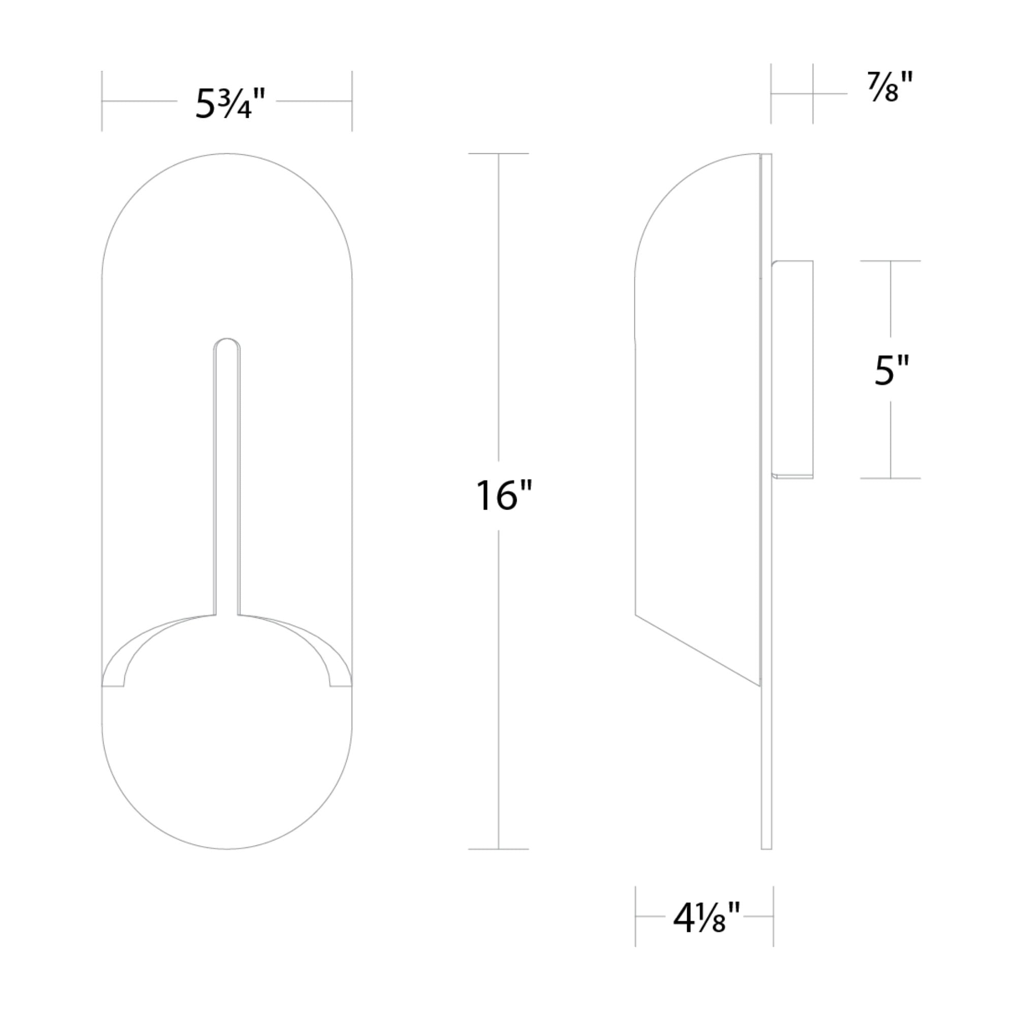 Clog 16" LED Outdoor Wall Sconce, 3000K, Bassalt Stone/Black Finish
