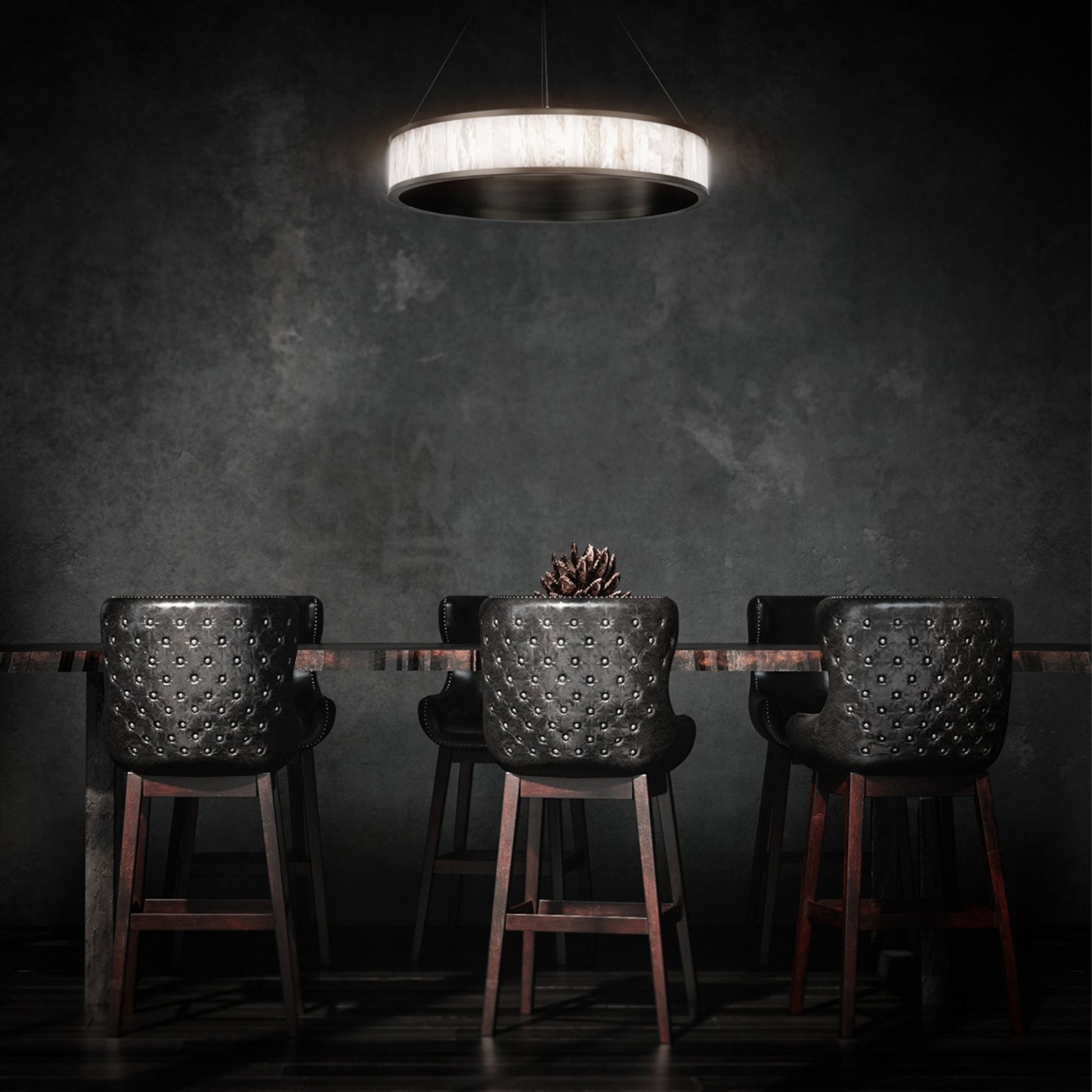 Coliseo 28" LED Chandelier, Antique Nickel Finish - Bees Lighting