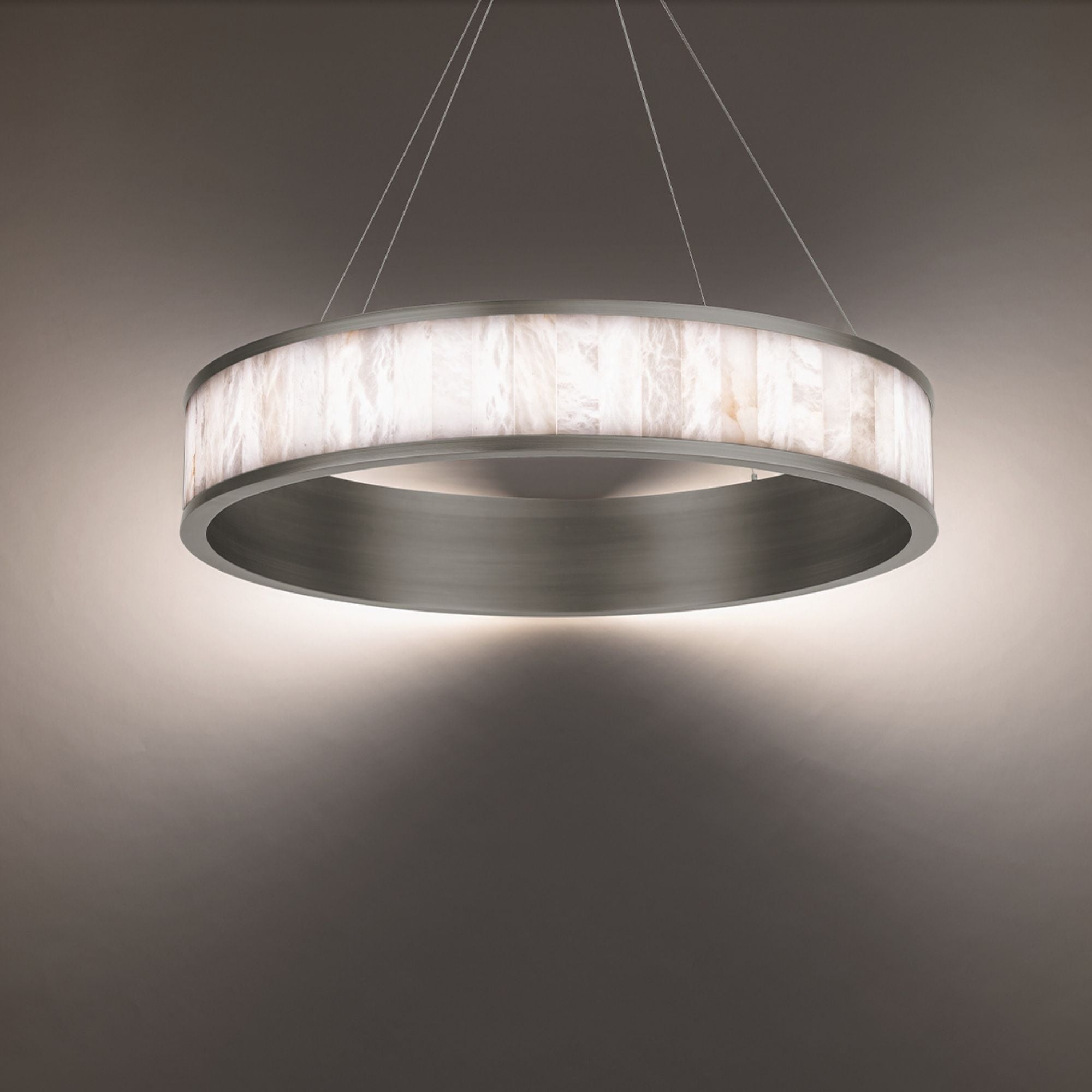 Coliseo 28" LED Chandelier, Antique Nickel Finish - Bees Lighting
