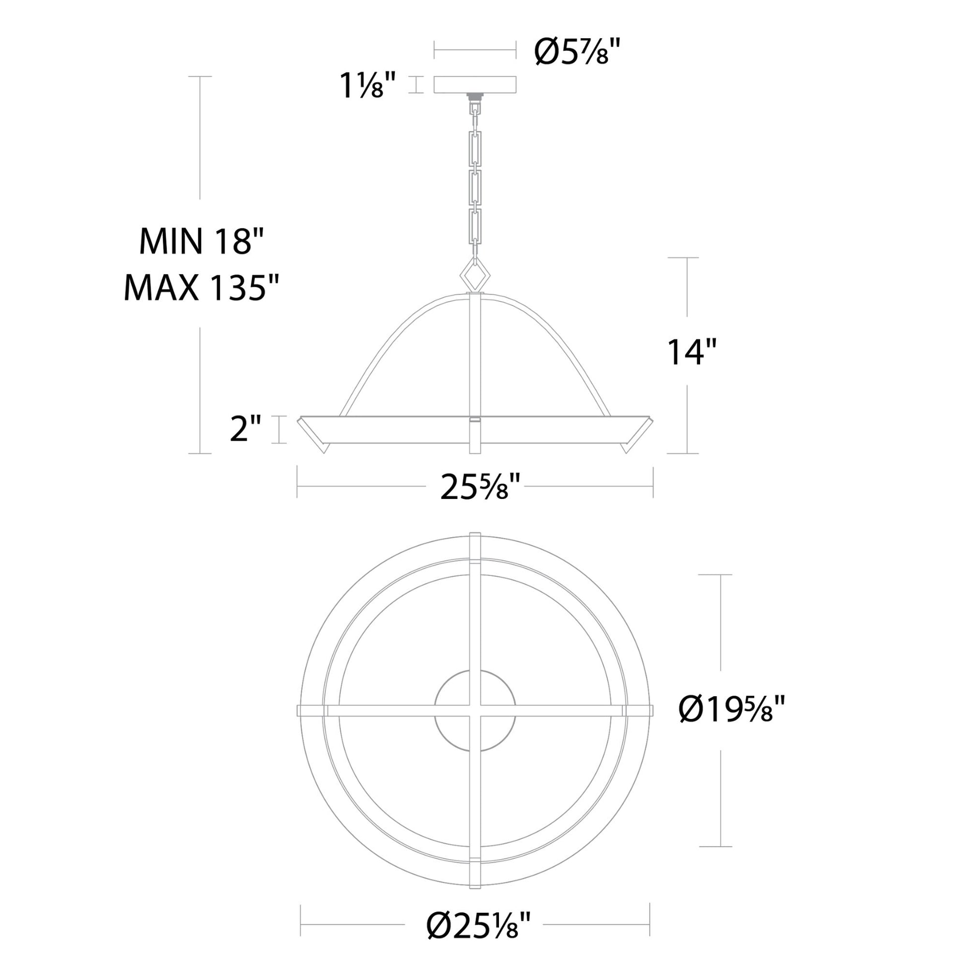 Copa 25" LED Pendant, Aged Brass Finish - Bees Lighting