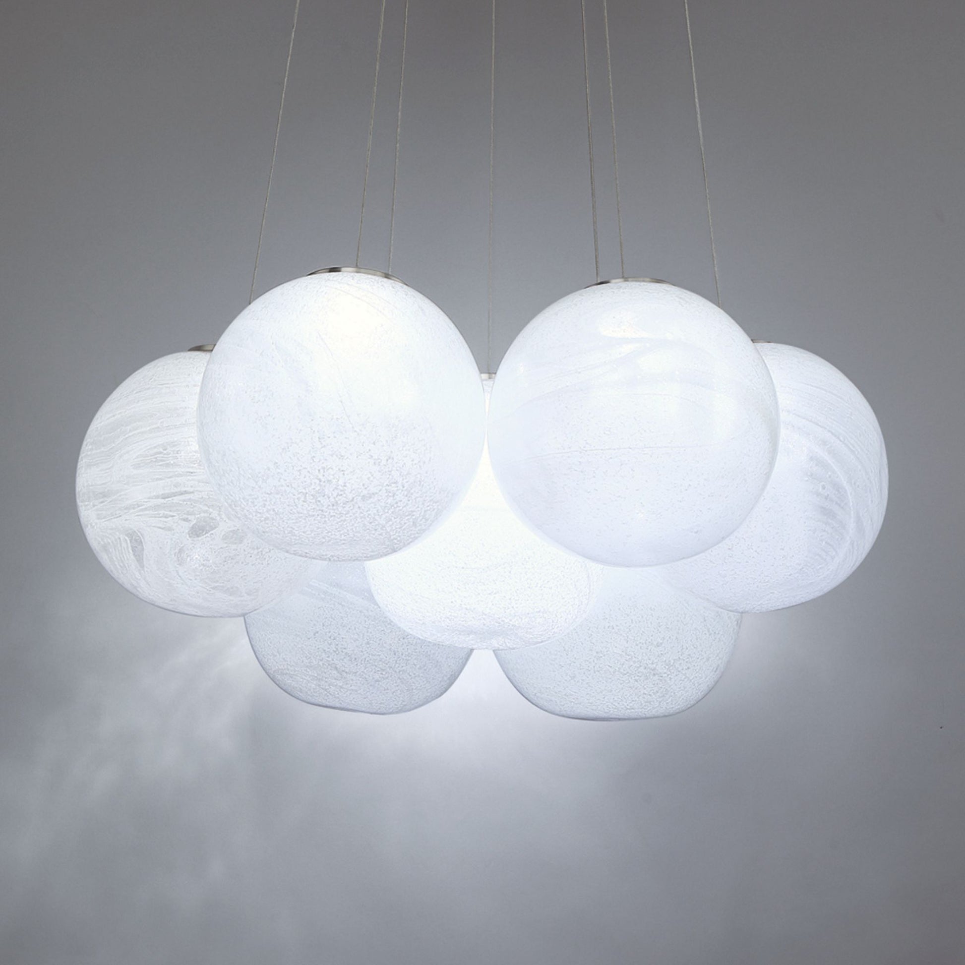 Cosmic 7" LED Chandelier, Brushed Nickel Finish - Bees Lighting