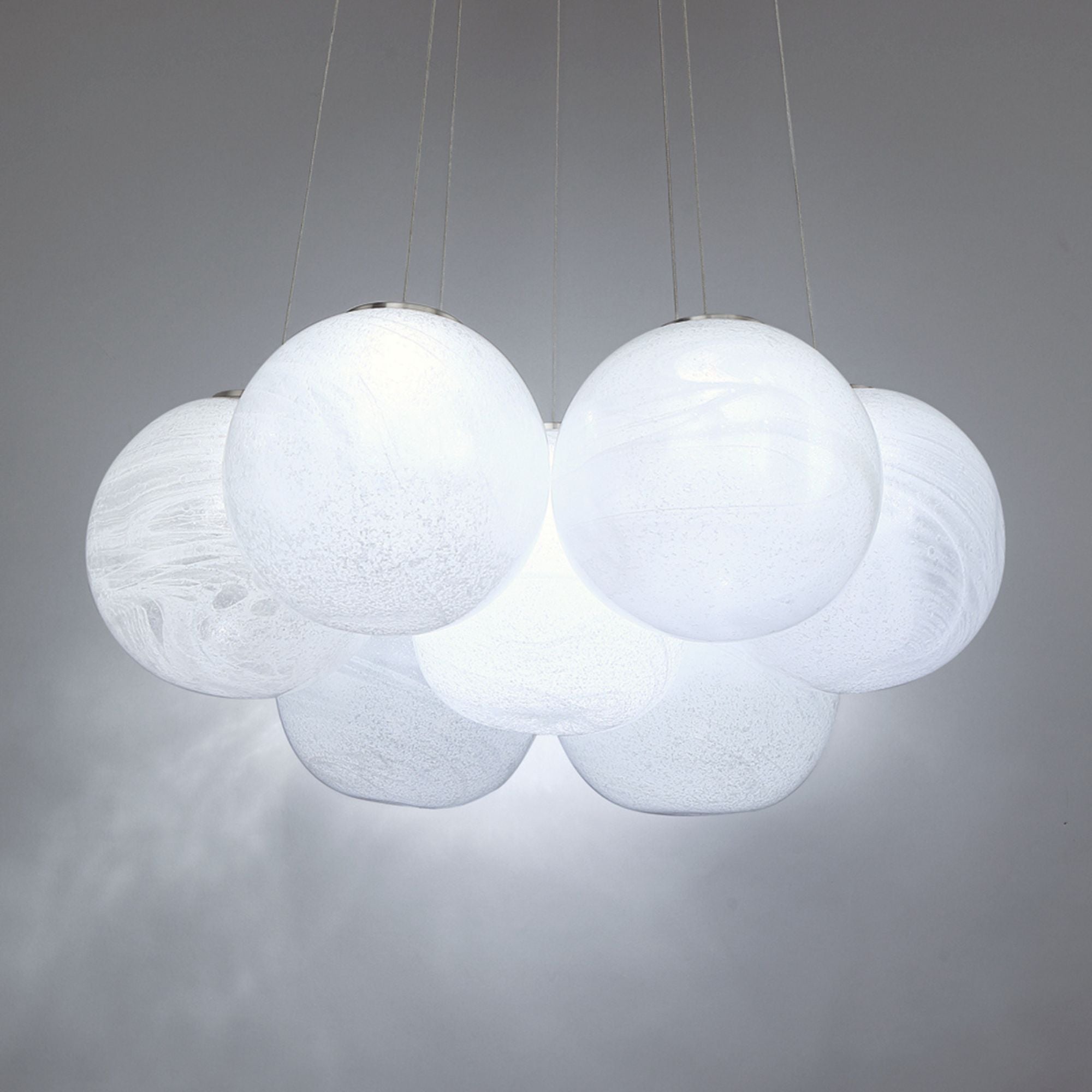 Cosmic 7" LED Chandelier, Brushed Nickel Finish - Bees Lighting