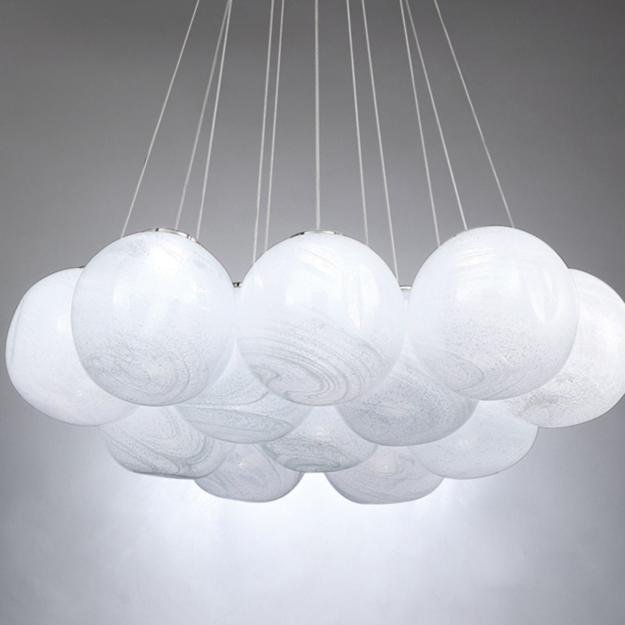 Cosmic 12" LED Chandelier, Brushed Nickel Finish - Bees Lighting
