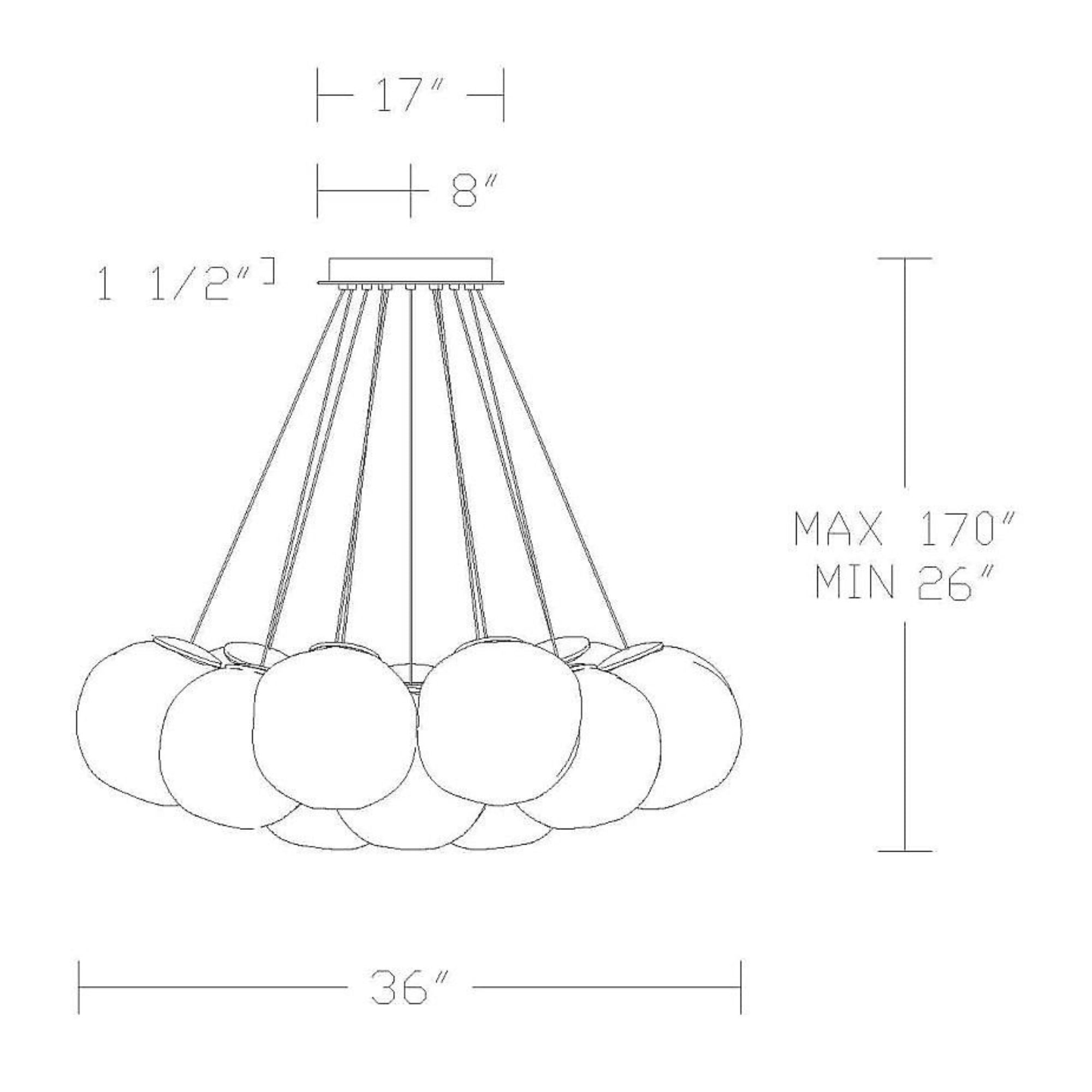 Cosmic 12" LED Chandelier, Brushed Nickel Finish - Bees Lighting