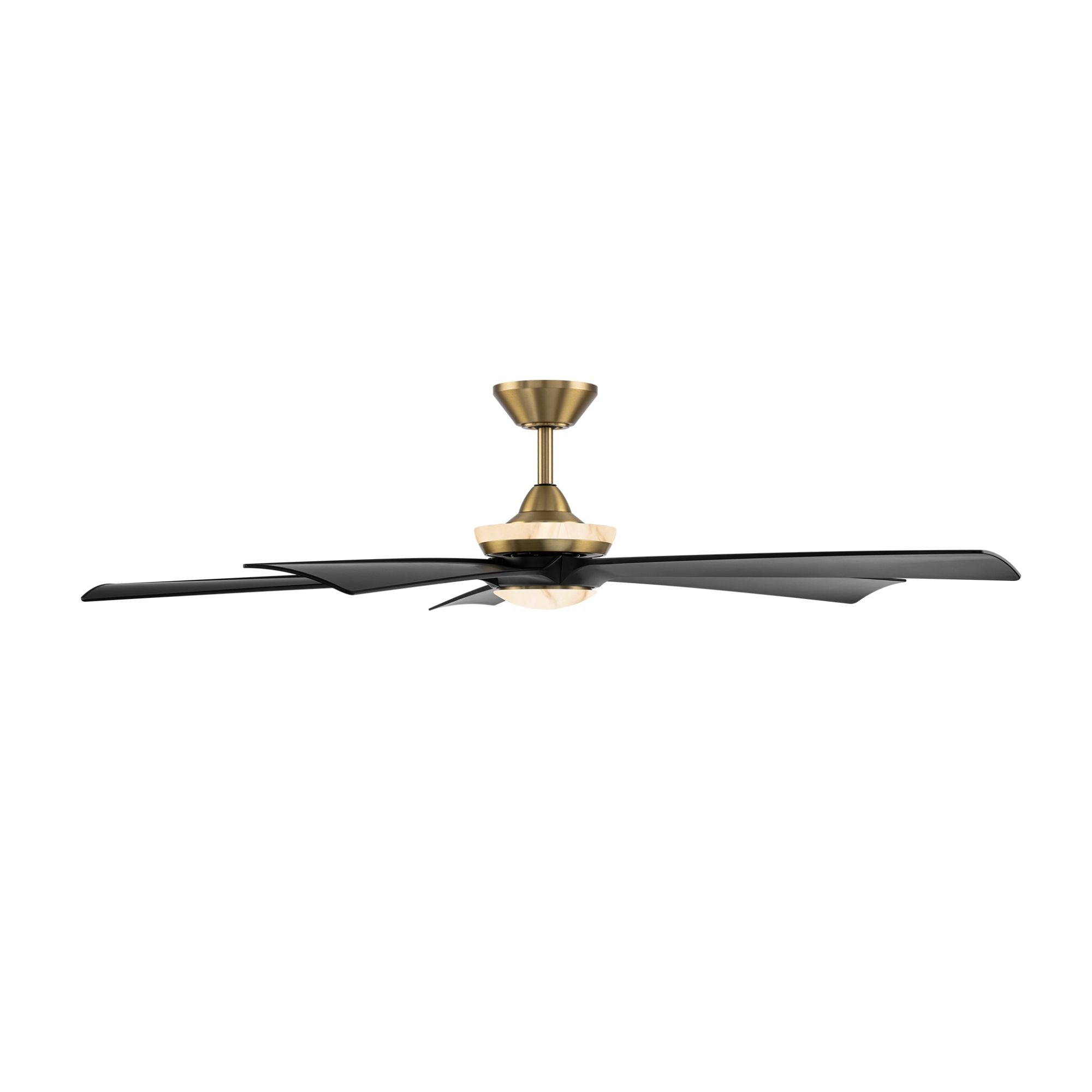 Modern Forms Crown 62" Smart Ceiling Fan with Alabaster LED Light Kit, Soft Brass/Matte Black