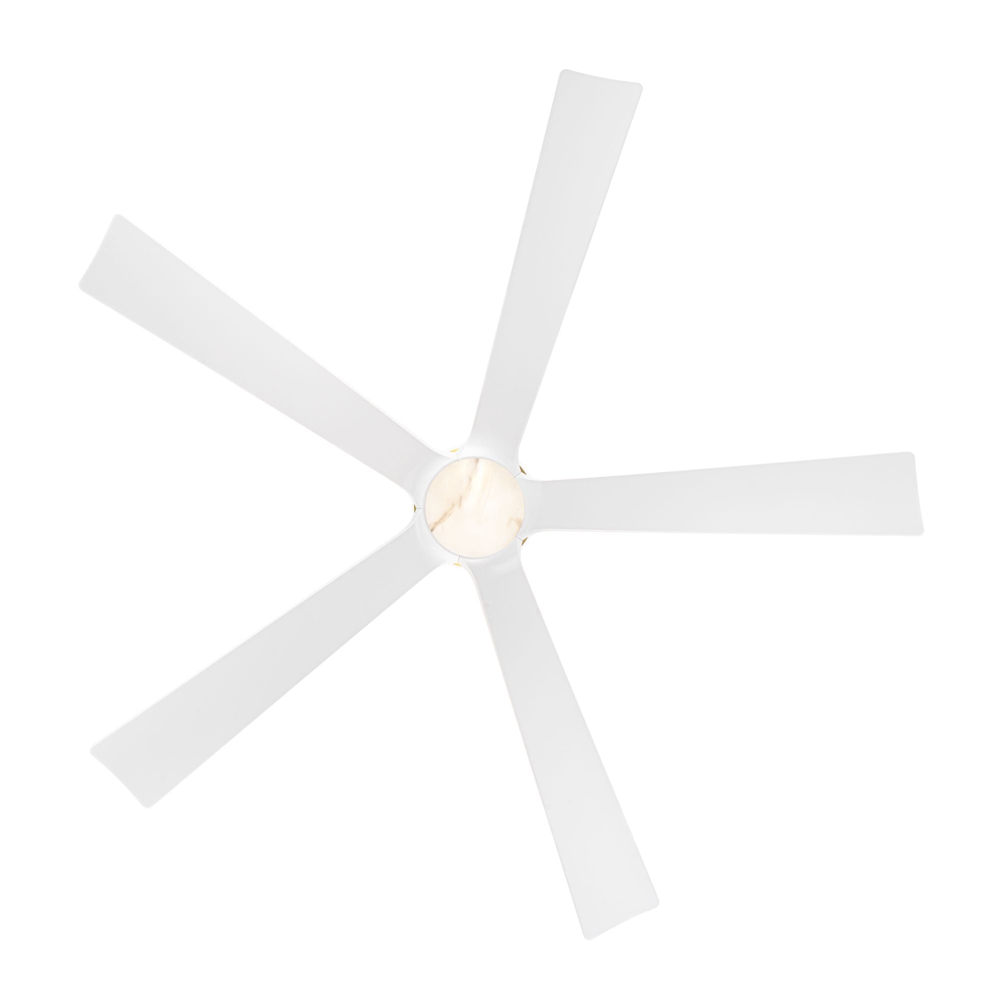 Modern Forms Crown 62" Smart Ceiling Fan with Alabaster LED Light Kit, Soft Brass/Matte White