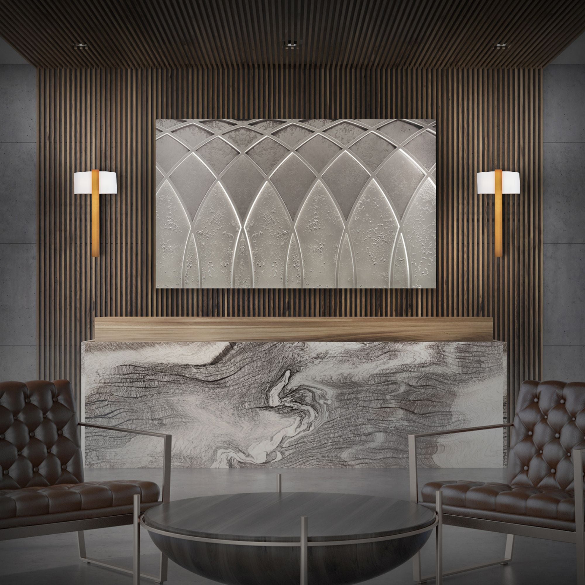 Curvana 20" LED Wall Sconce, Aged Brass Finish
