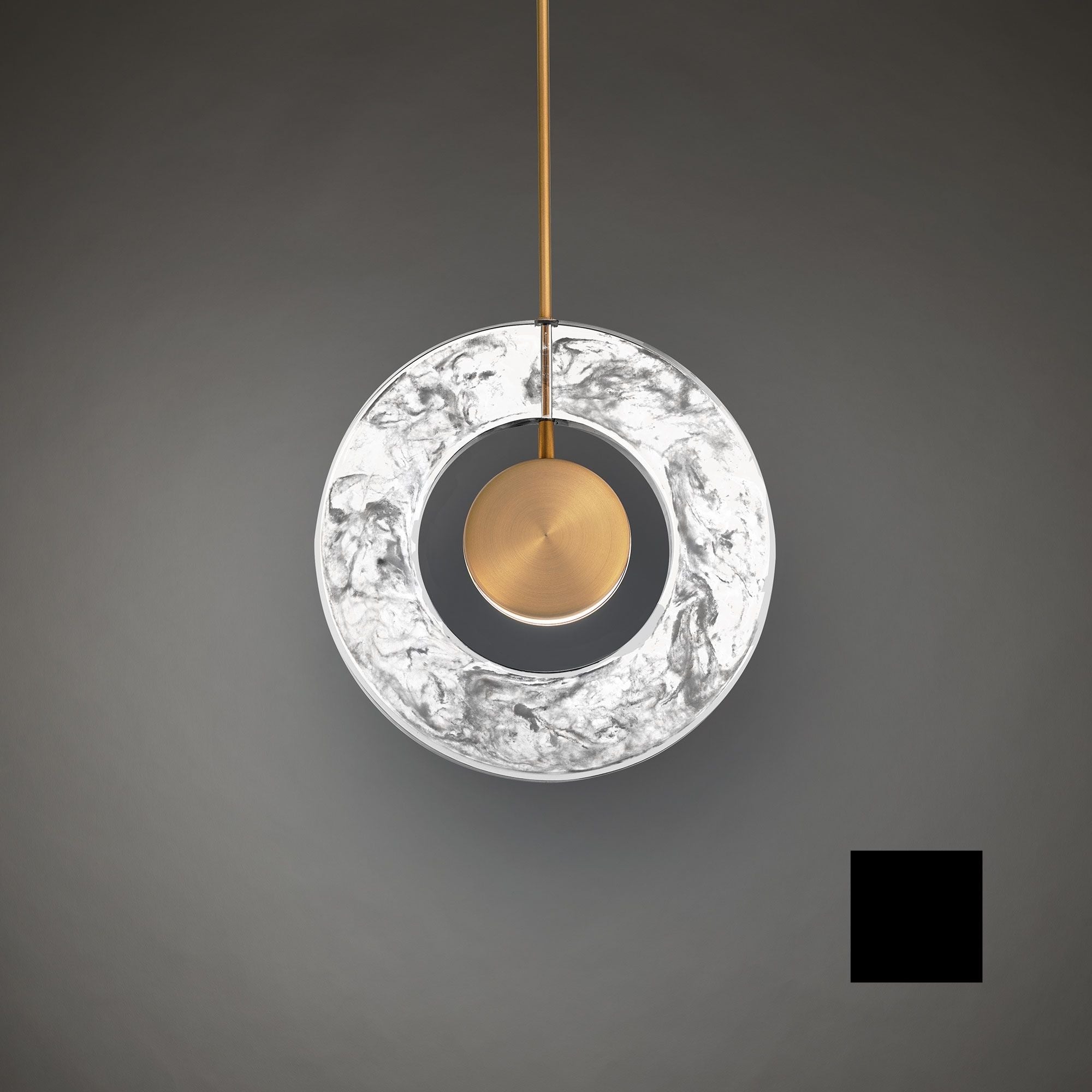 Cymbal 14 in. LED Pendant Light Black finish