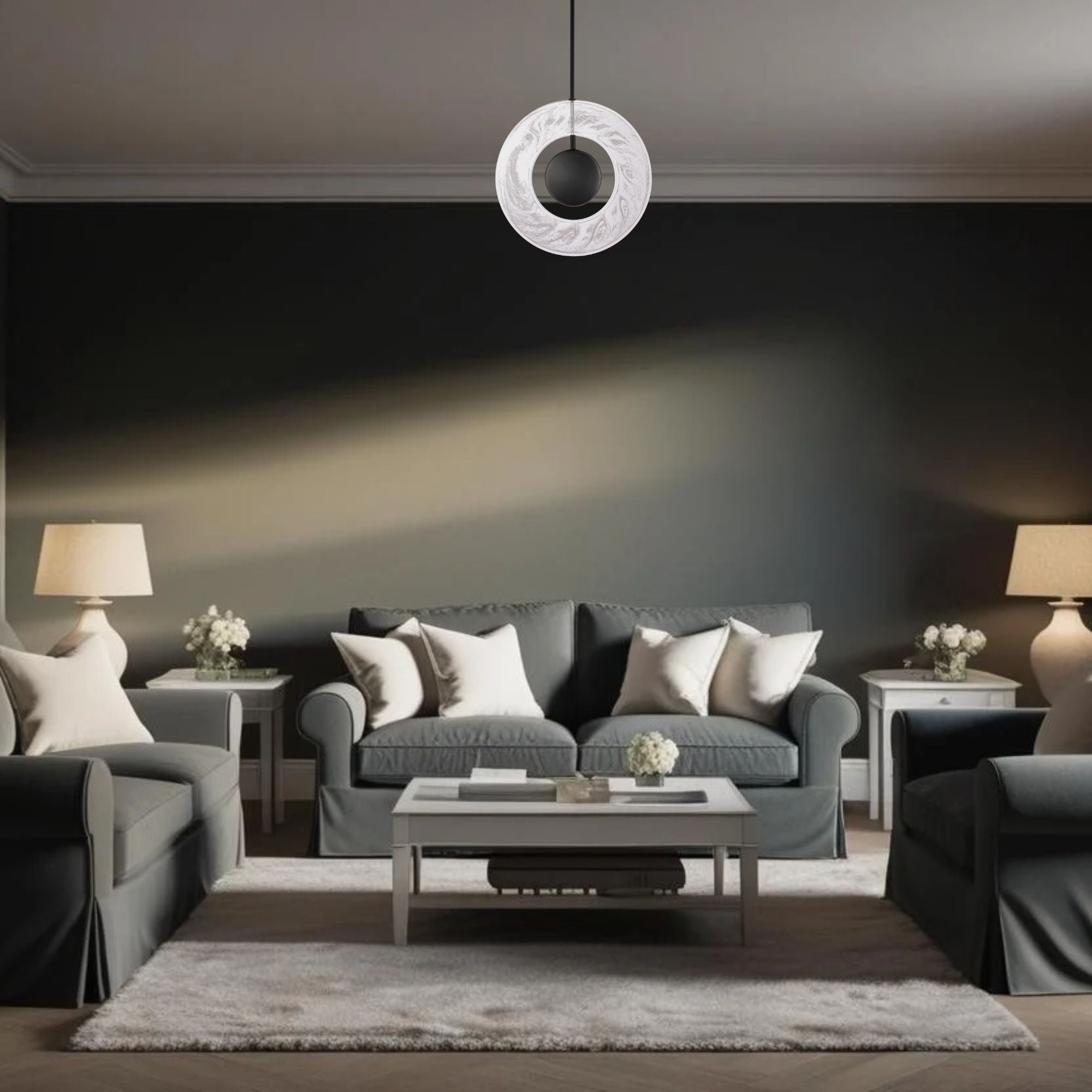 Cymbal 14" LED Mini Pendant, Black Finish - Bees Lighting