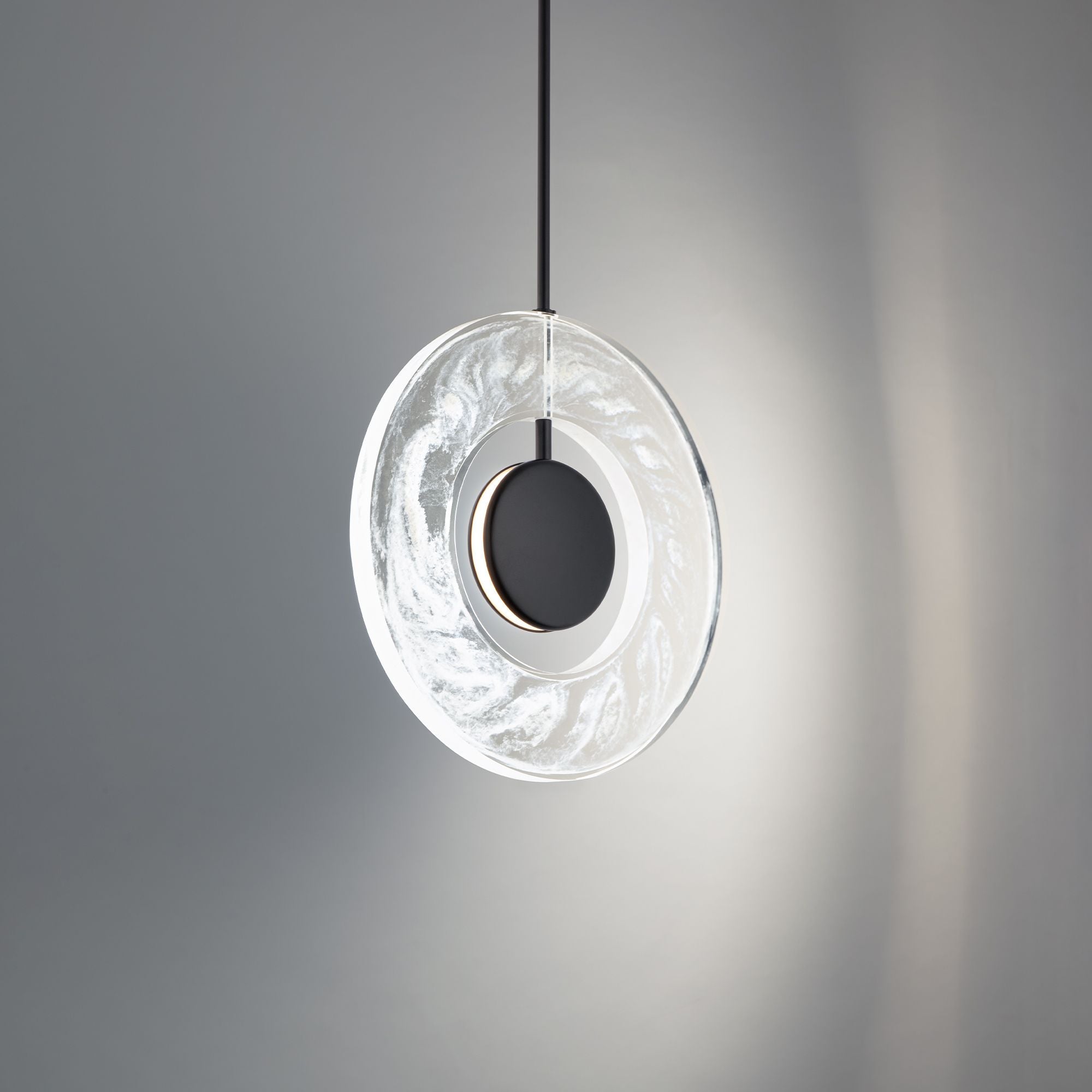 Cymbal 14" LED Mini Pendant, Black Finish - Bees Lighting