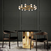 Dashe 36" LED Pendant, Aged Brass Finish - Bees Lighting