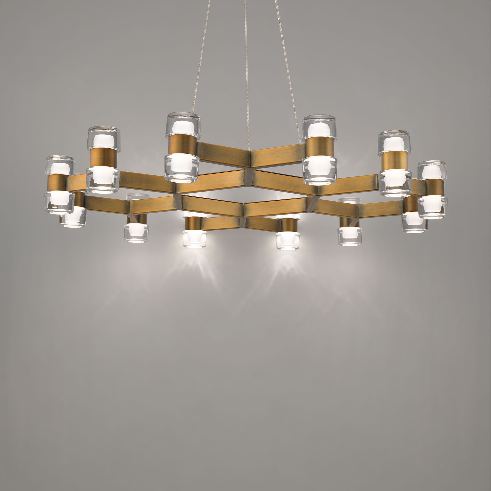 Dashe 36" LED Pendant, Aged Brass Finish - Bees Lighting