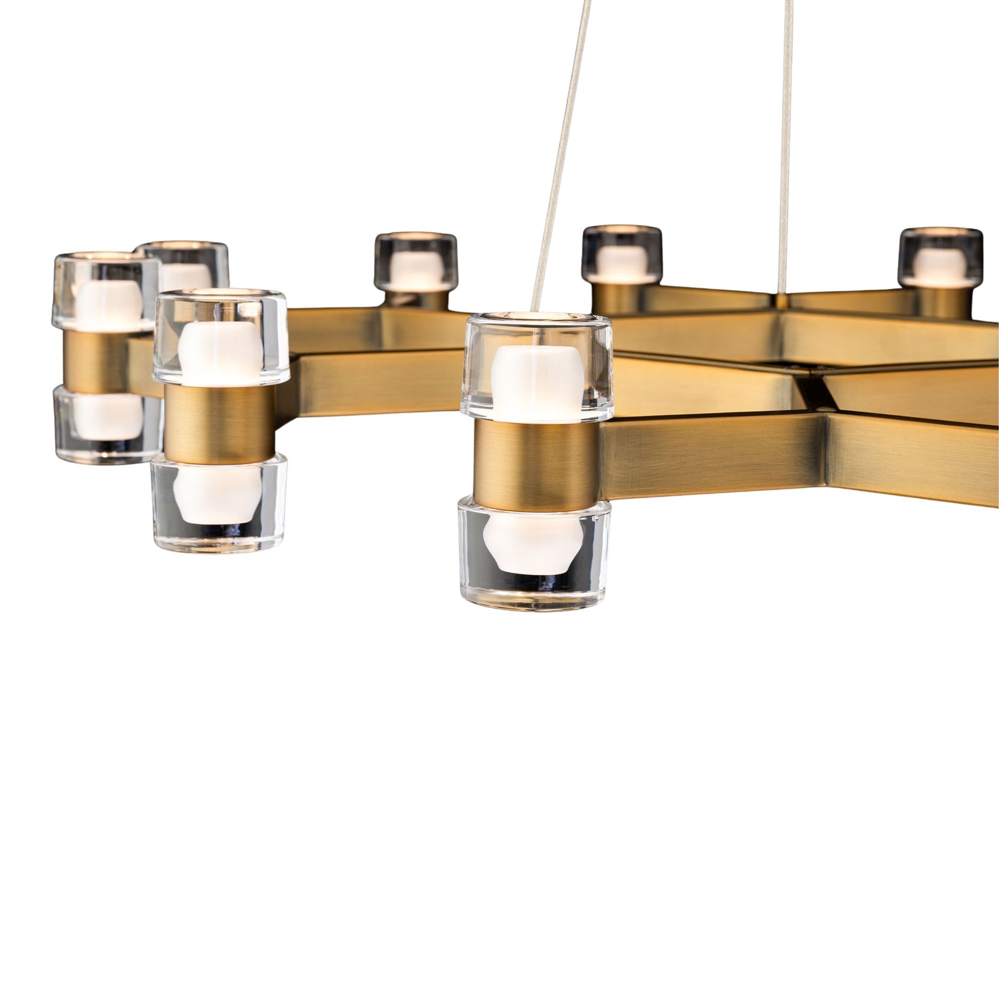 Dashe 36" LED Pendant, Aged Brass Finish - Bees Lighting