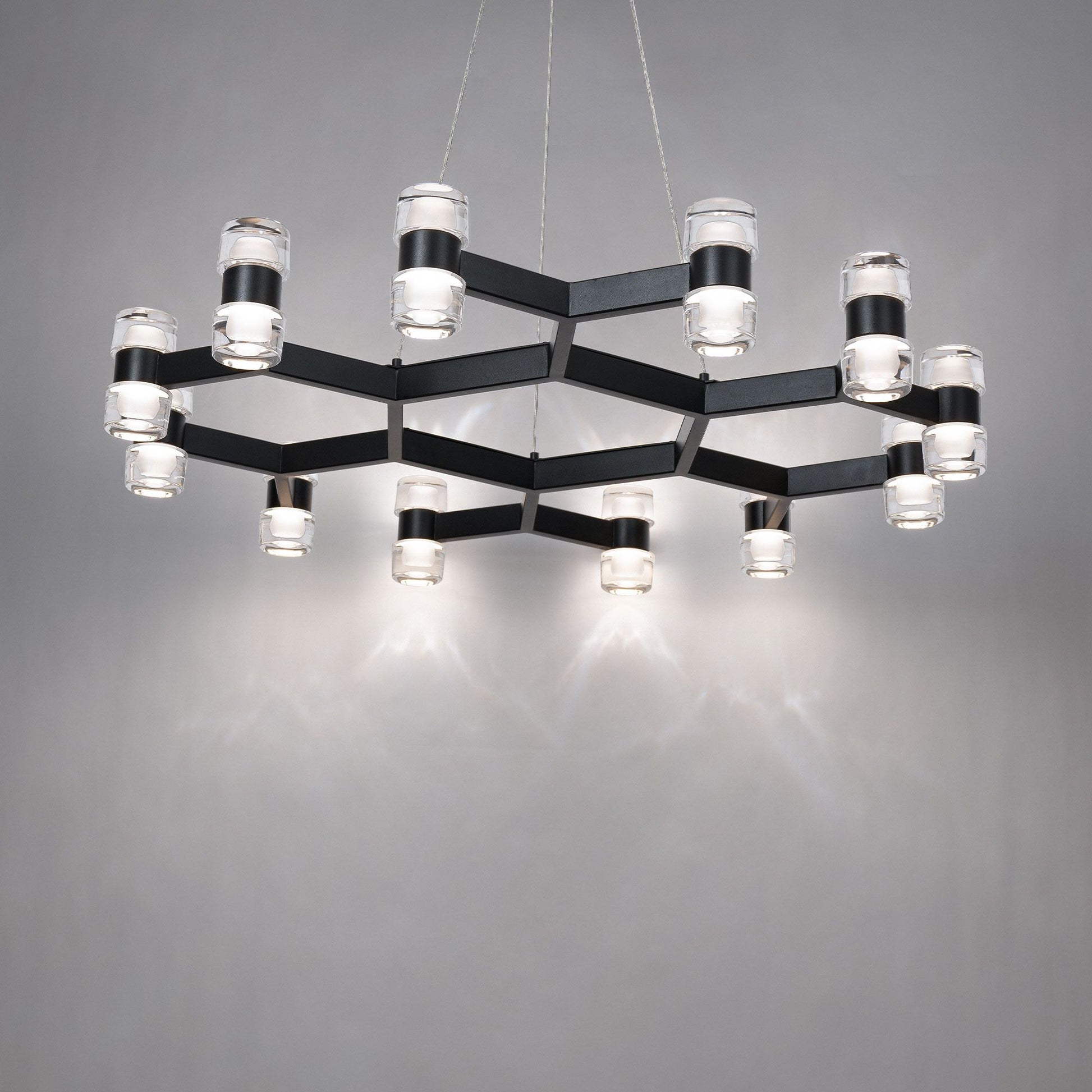 Dashe 36" 24 Lights LED Pendant Light, Black Finish - Bees Lighting