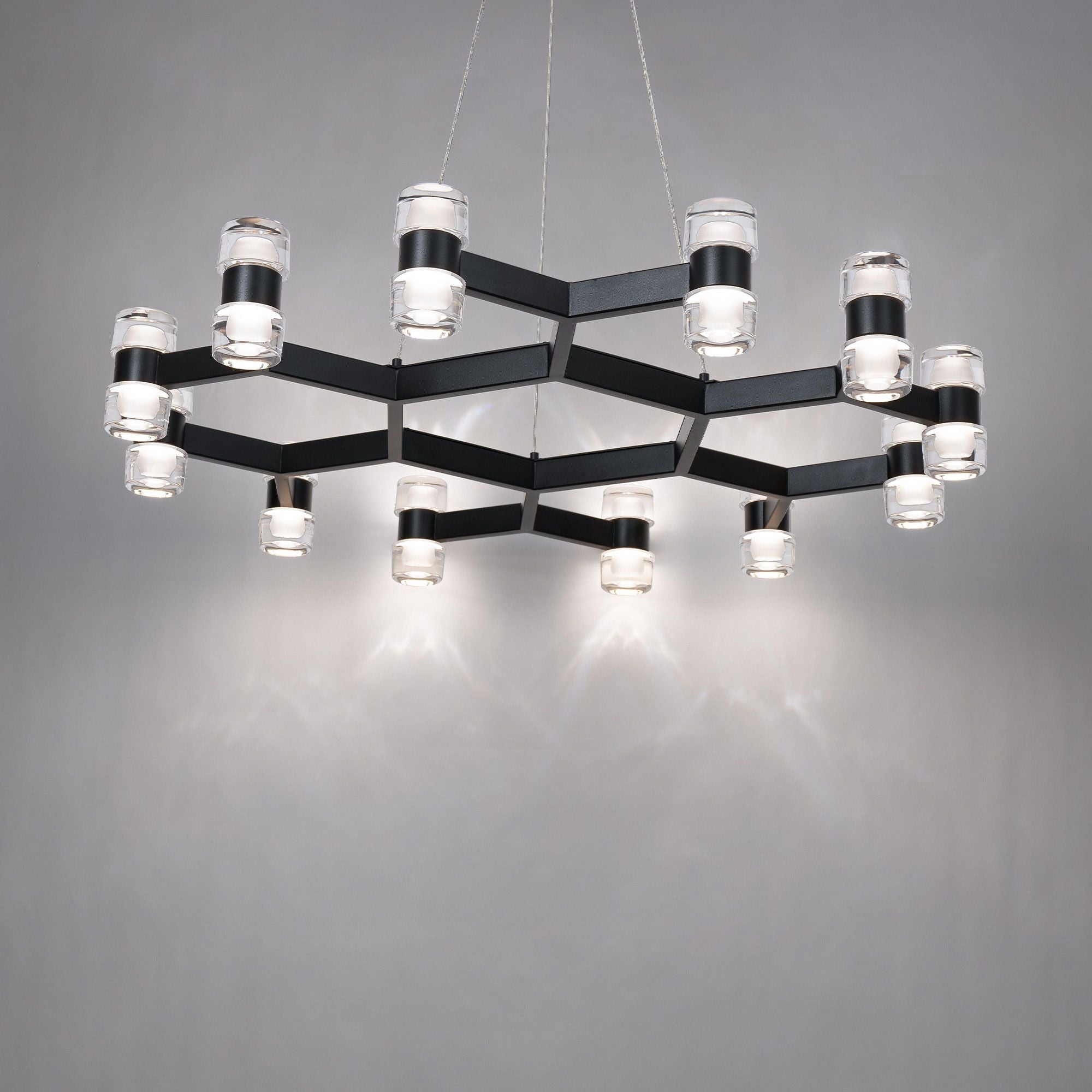 Dashe 36" 24 Lights LED Pendant Light, Black Finish - Bees Lighting