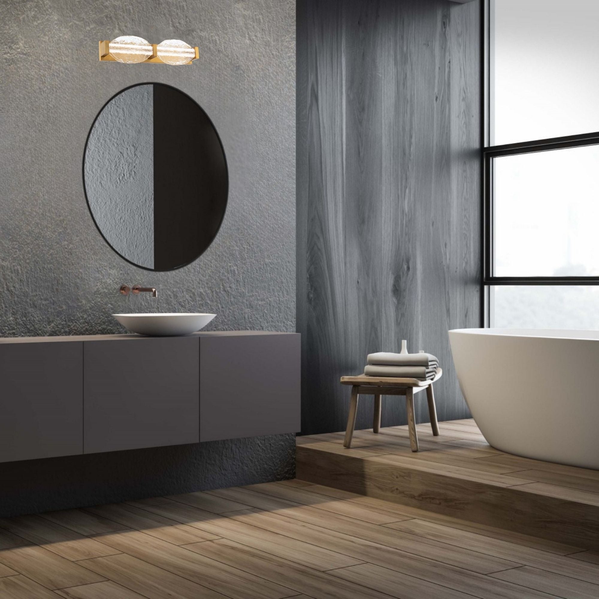 Deco 24" LED Bath Vanity, 4000K, Aged Brass Finish