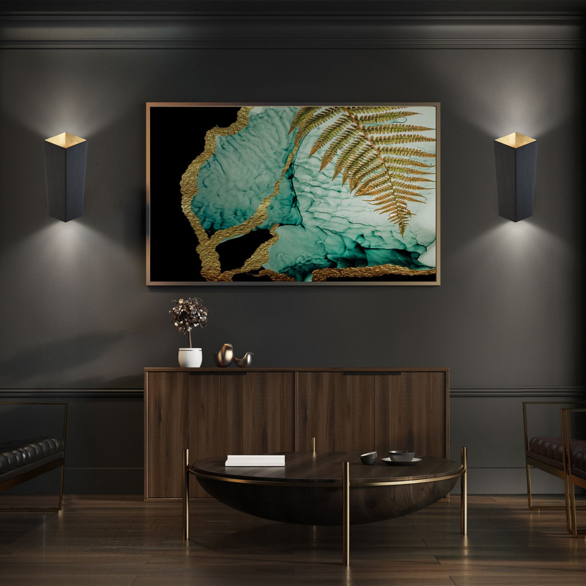 Dink 14" LED Wall Sconce, Gold Leaf/Bronze Finish - Bees Lighting