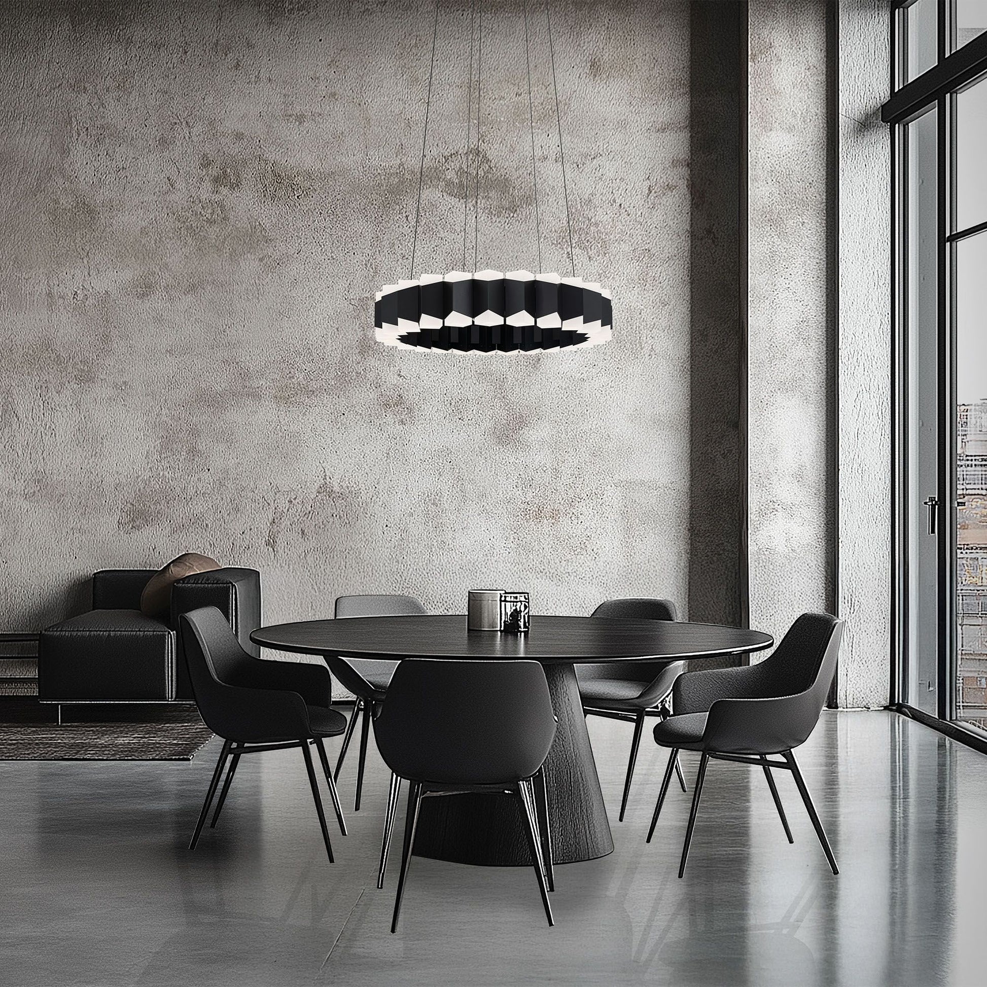 Dolman 27" LED Pendant, Black Finish - Bees Lighting