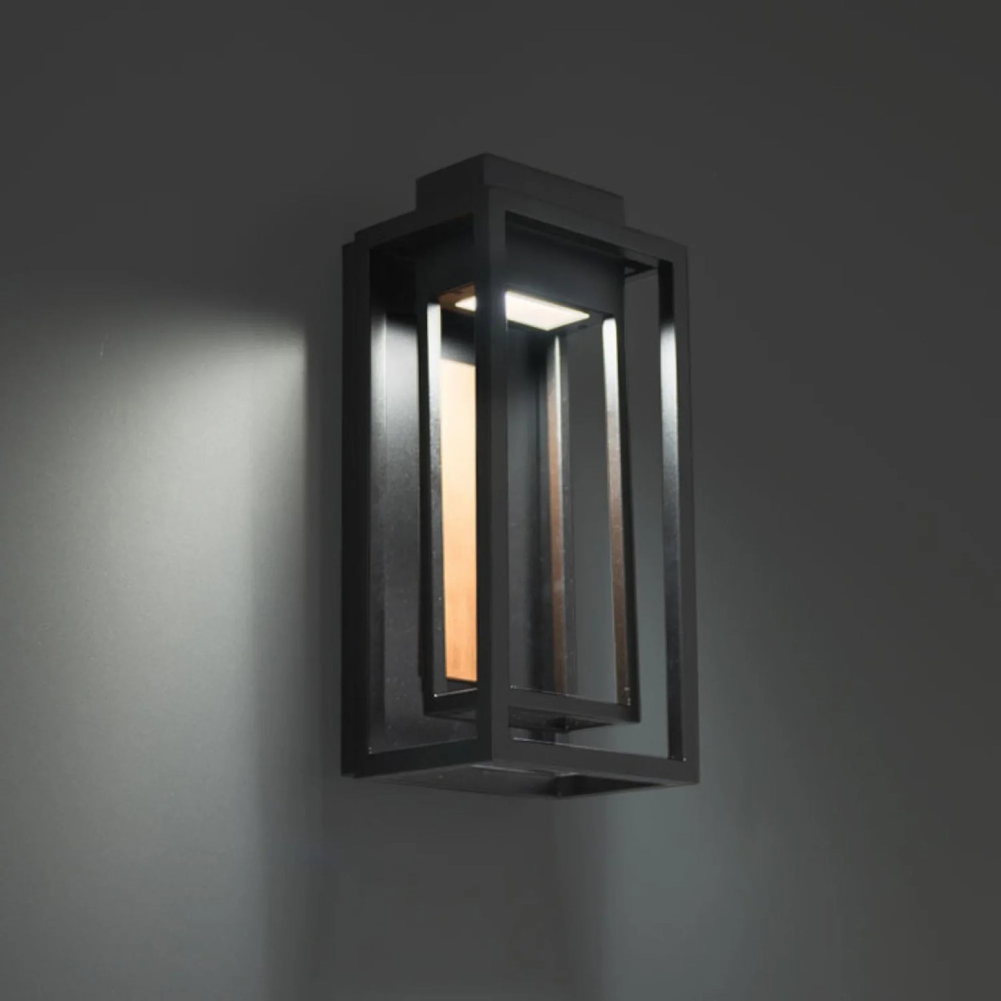 Modern Forms - Dorne 14" LED Outdoor Wall Sconce, Black & Aged Brass Finish | Bees Lighting