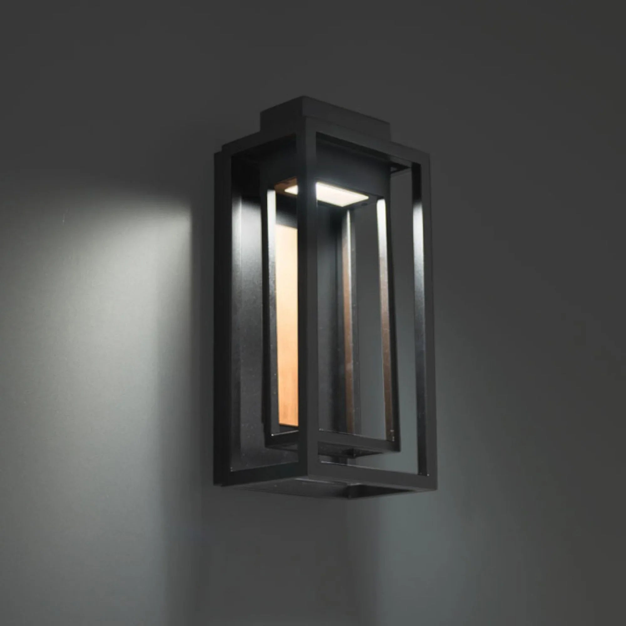 Modern Forms - Dorne 14" LED Outdoor Wall Sconce, Black & Aged Brass Finish | Bees Lighting