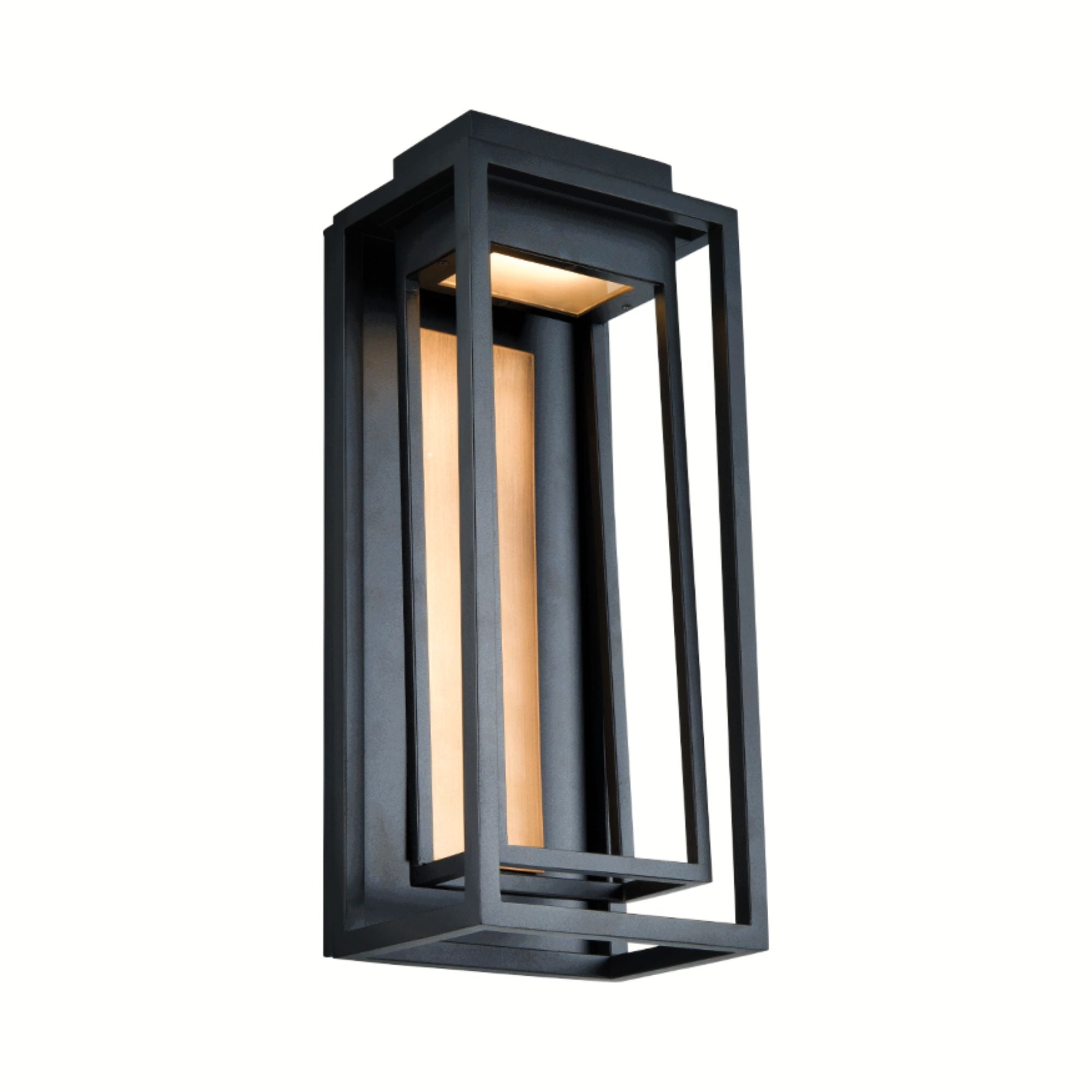 Dorne 18" LED Outdoor Wall Sconce, Black & Aged Brass Finish