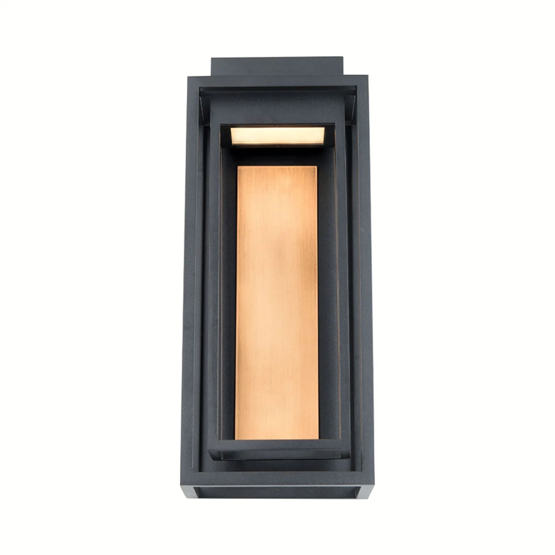 Modern Forms - Dorne 18" LED Outdoor Wall Sconce, Black & Aged Brass Finish | Bees Lighting