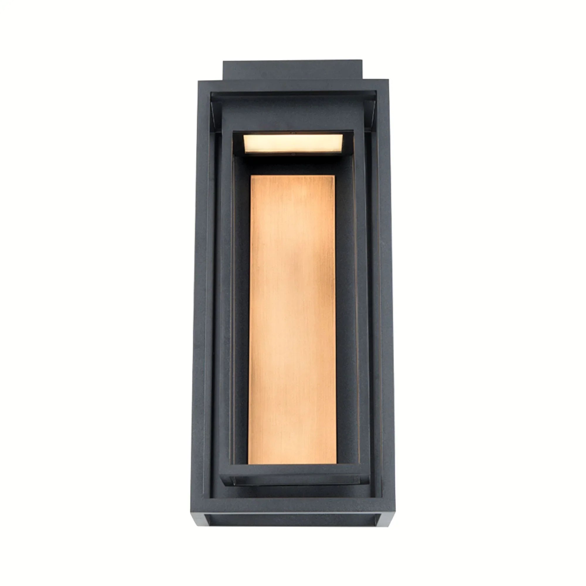 Modern Forms - Dorne 18" LED Outdoor Wall Sconce, Black & Aged Brass Finish | Bees Lighting