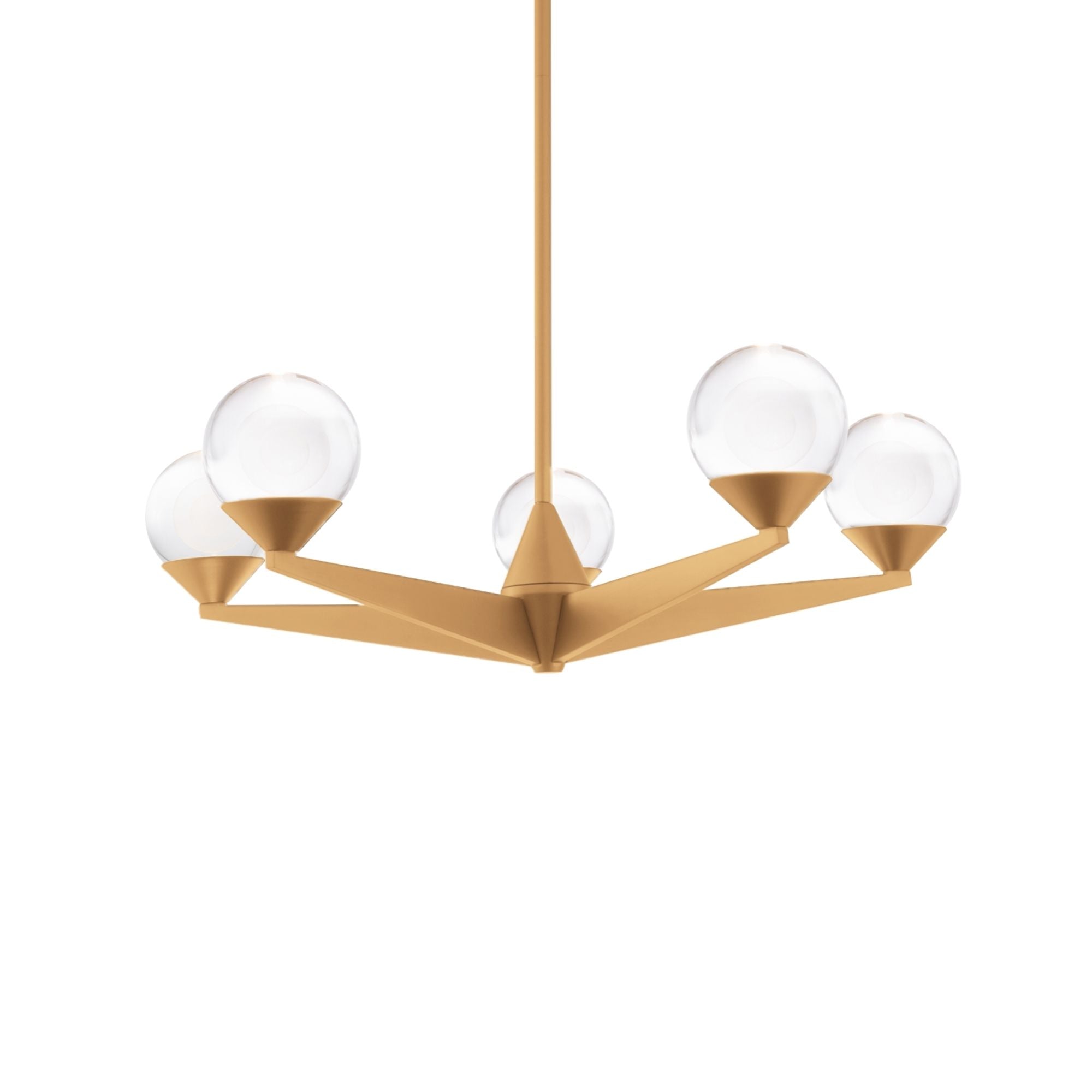 Double Bubble 23 in. 5 Lights LED Chandelier Brass Finish
