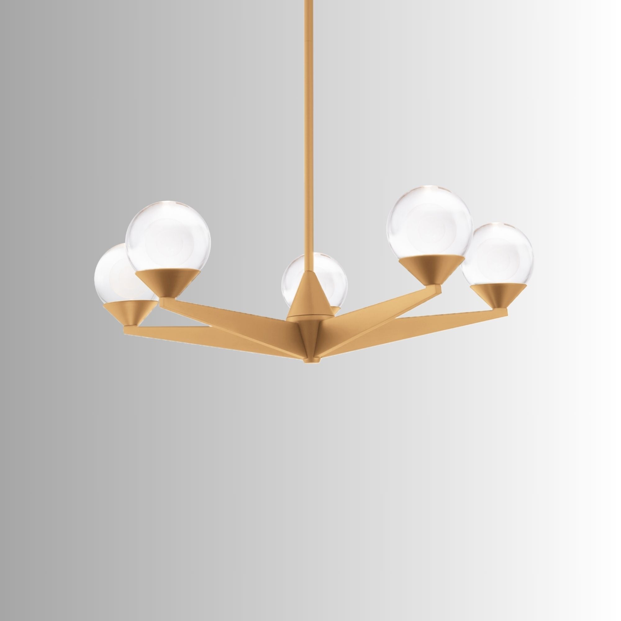 Double Bubble 23 in. 5 Lights LED Chandelier Brass Finish