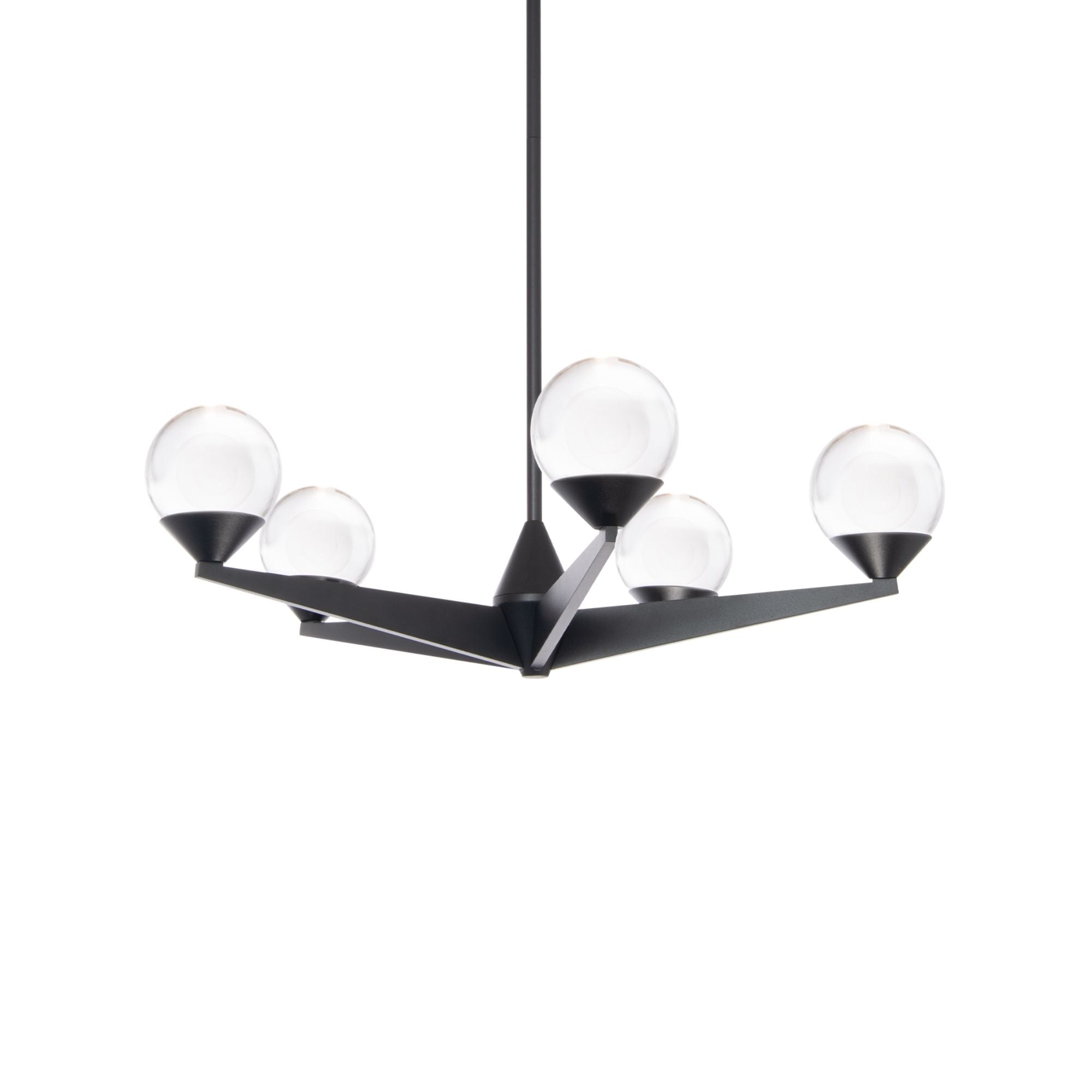 Double Bubble 23 in. 5 Lights LED Chandelier Black Finish