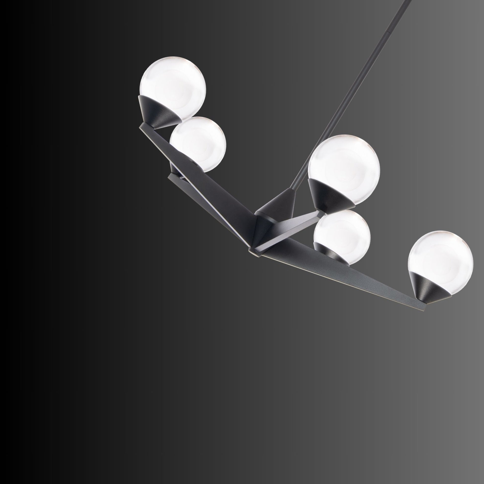 Double Bubble 24" LED Chandelier, Black Finish - Bees Lighting