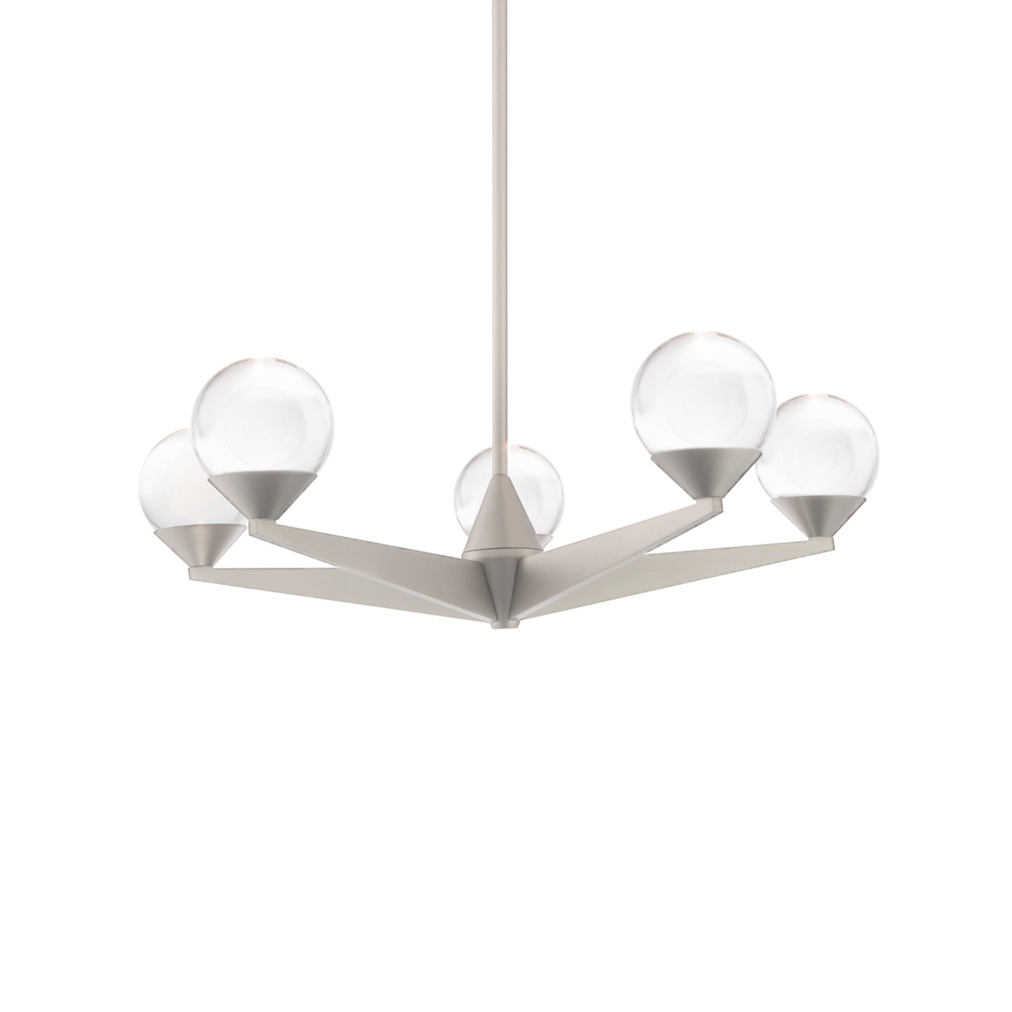 Double Bubble 23 in. 5 Lights LED Chandelier Satin Nickel Finish