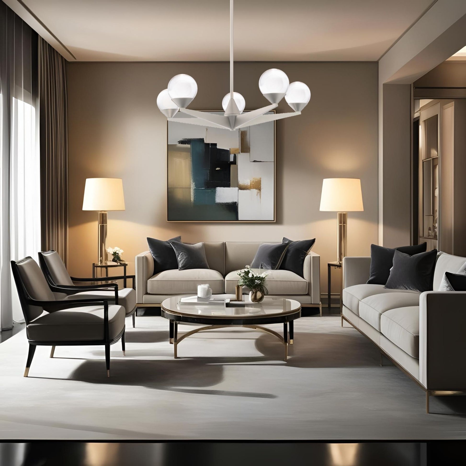 Double Bubble 24" LED Chandelier, Satin Nickel Finish - Bees Lighting