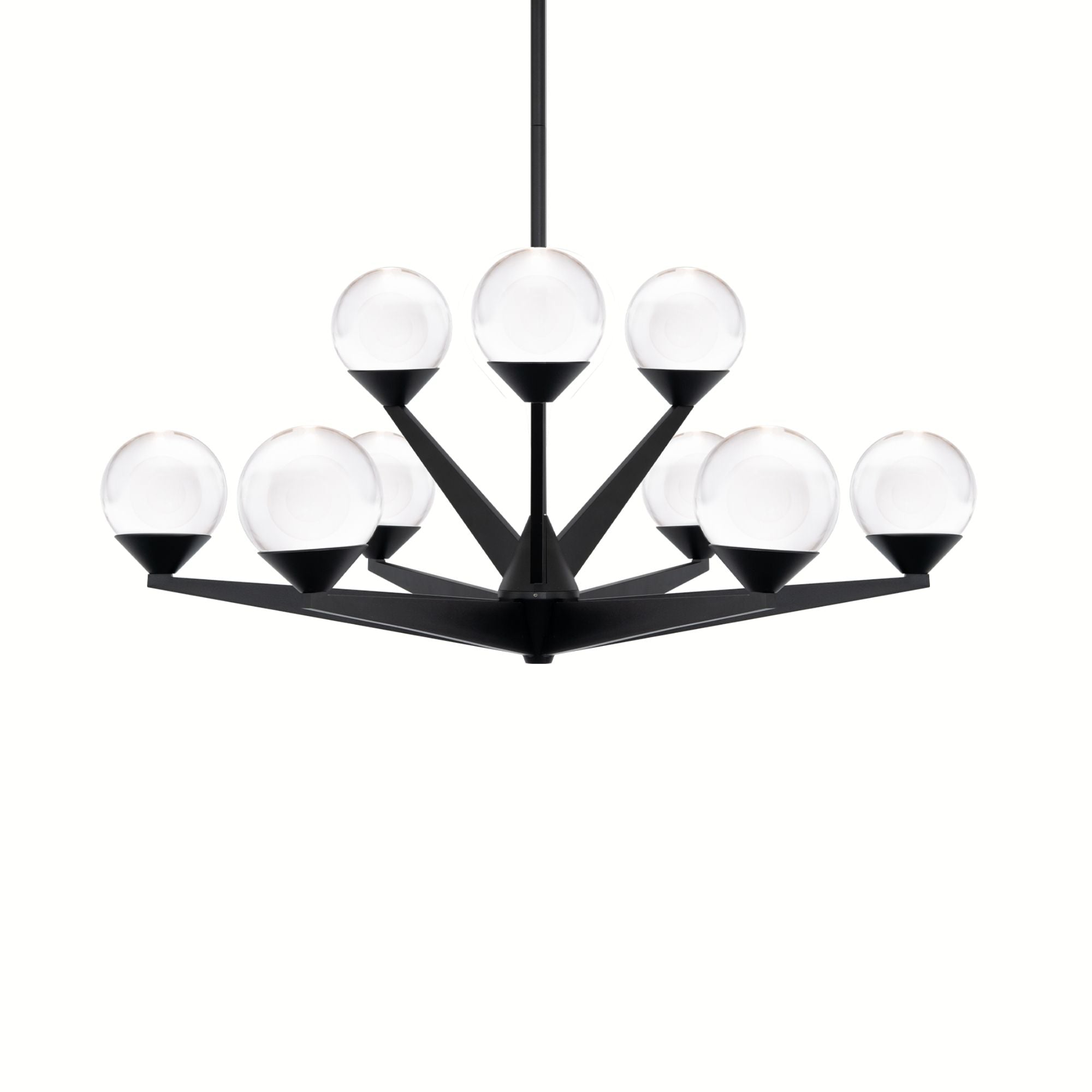 Double Bubble 27 in. 9 Lights LED Chandelier Black Finish