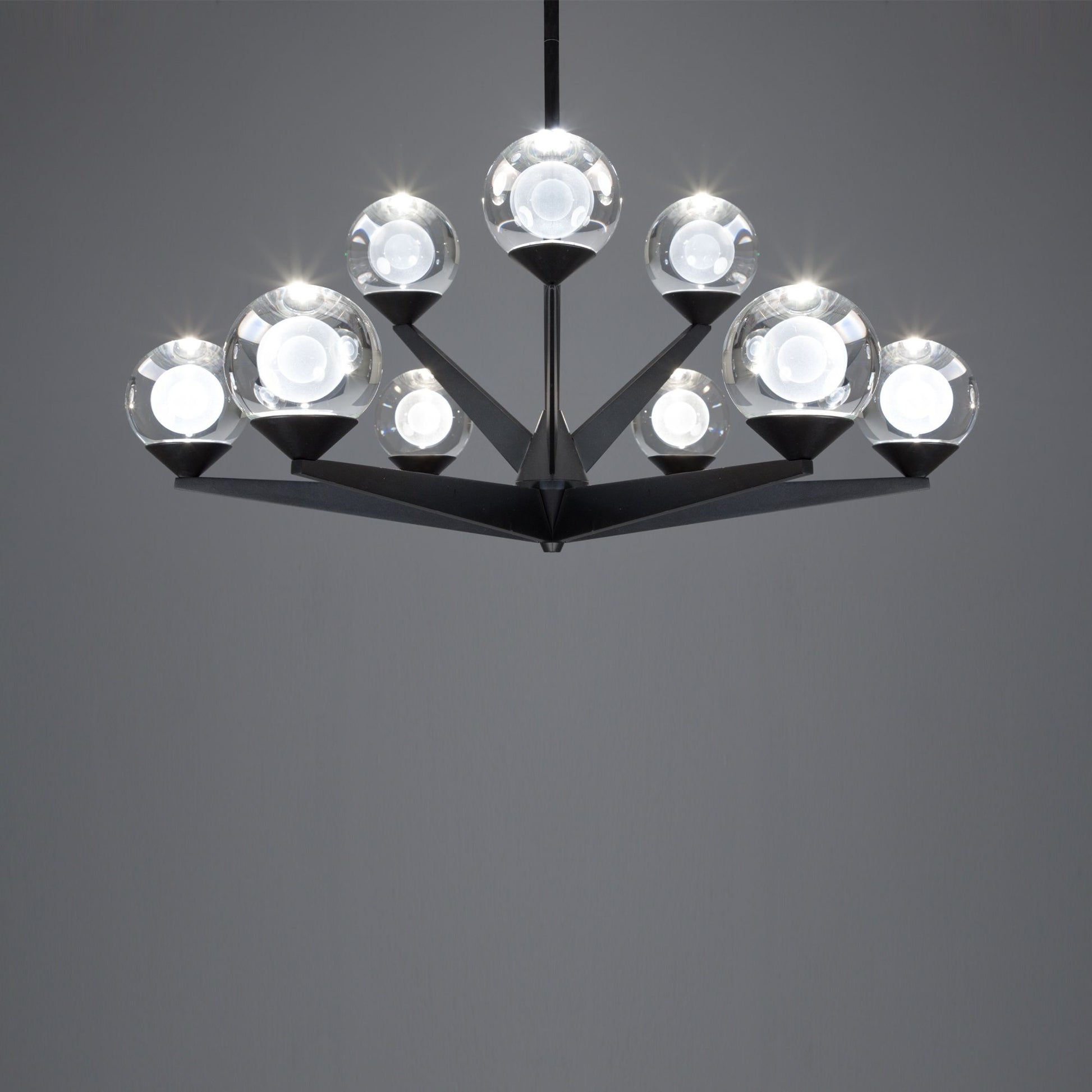 Double Bubble 27" LED Chandelier, Black Finish - Bees Lighting