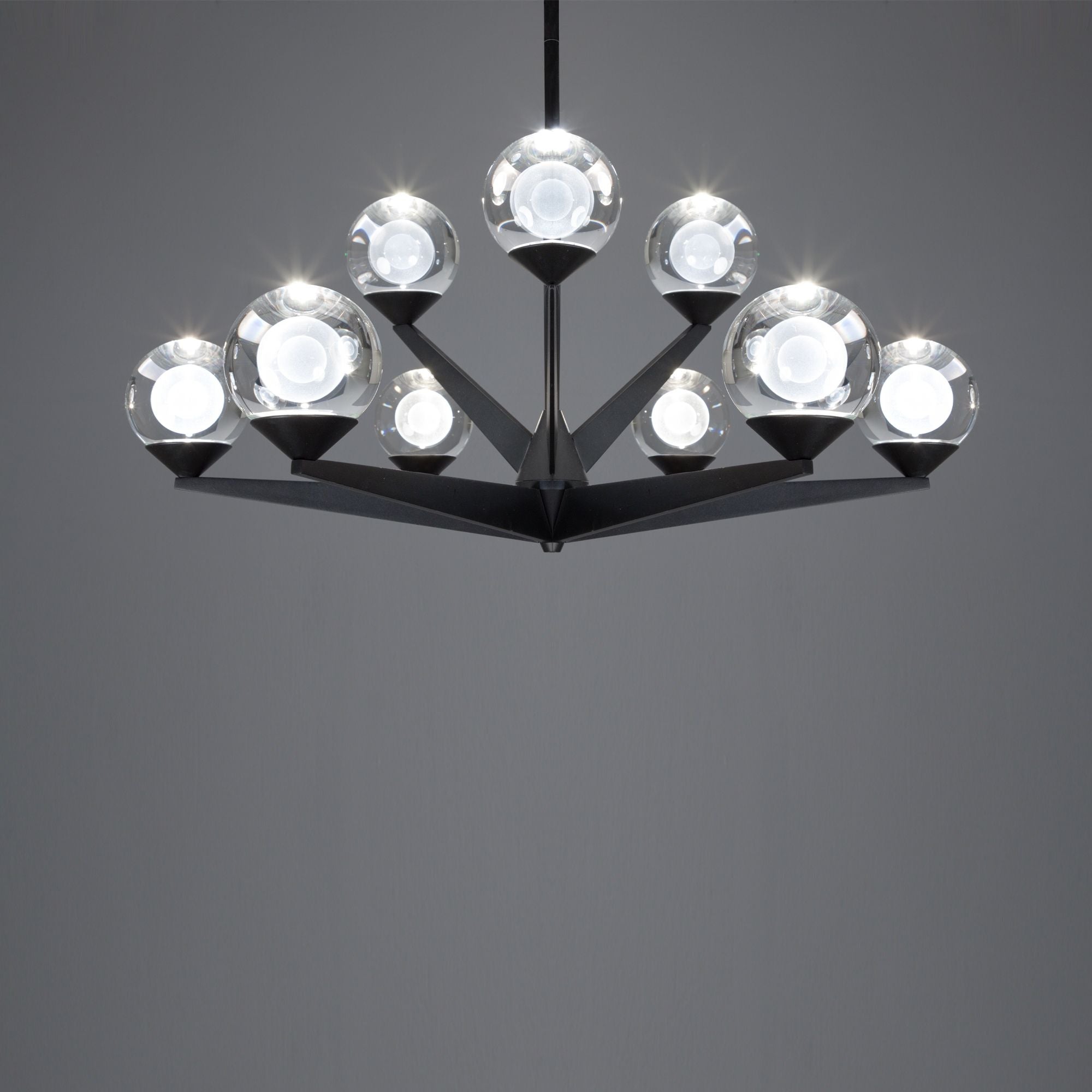 Double Bubble 27 in. 9 Lights LED Chandelier Black Finish