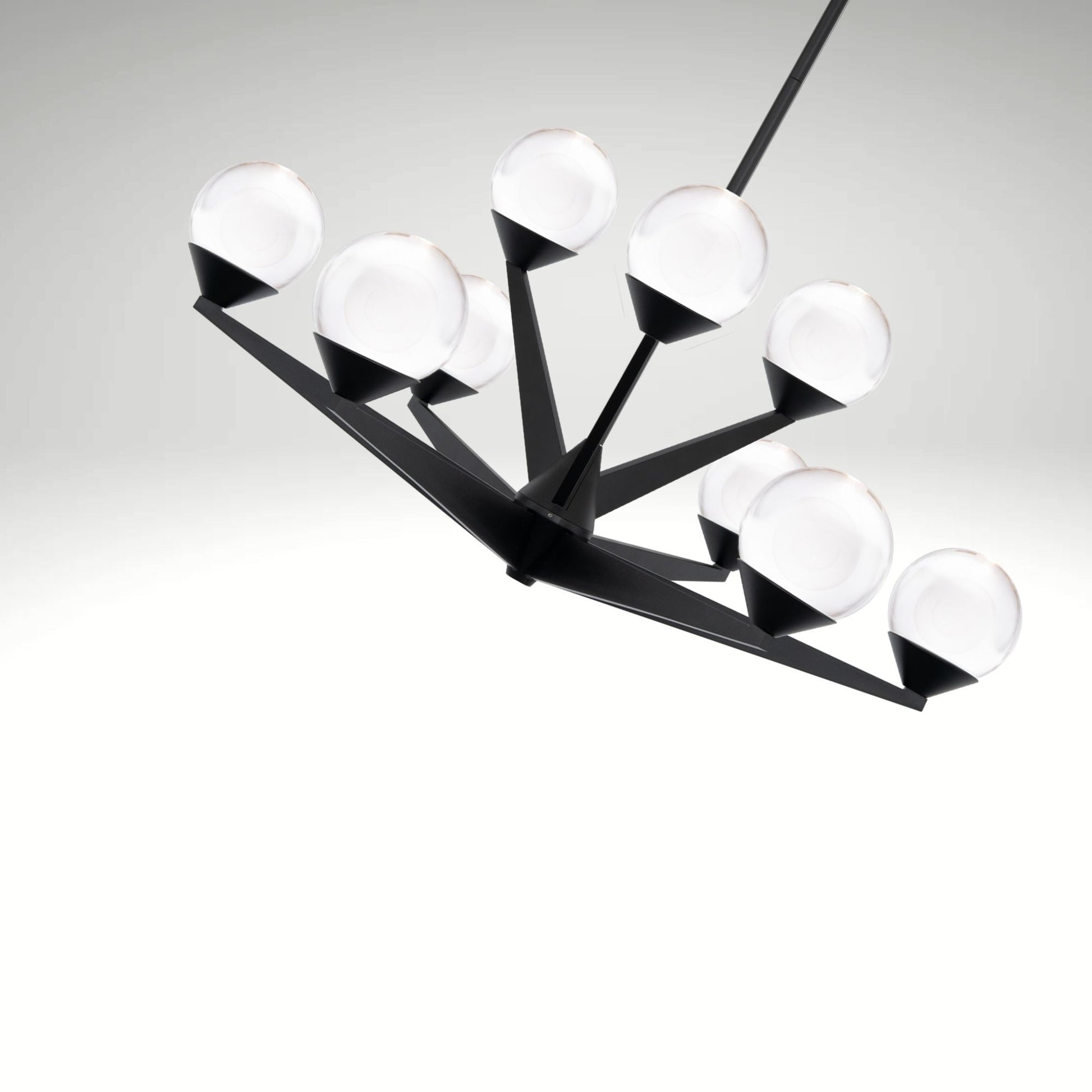 Double Bubble 27" LED Chandelier, Black Finish - Bees Lighting