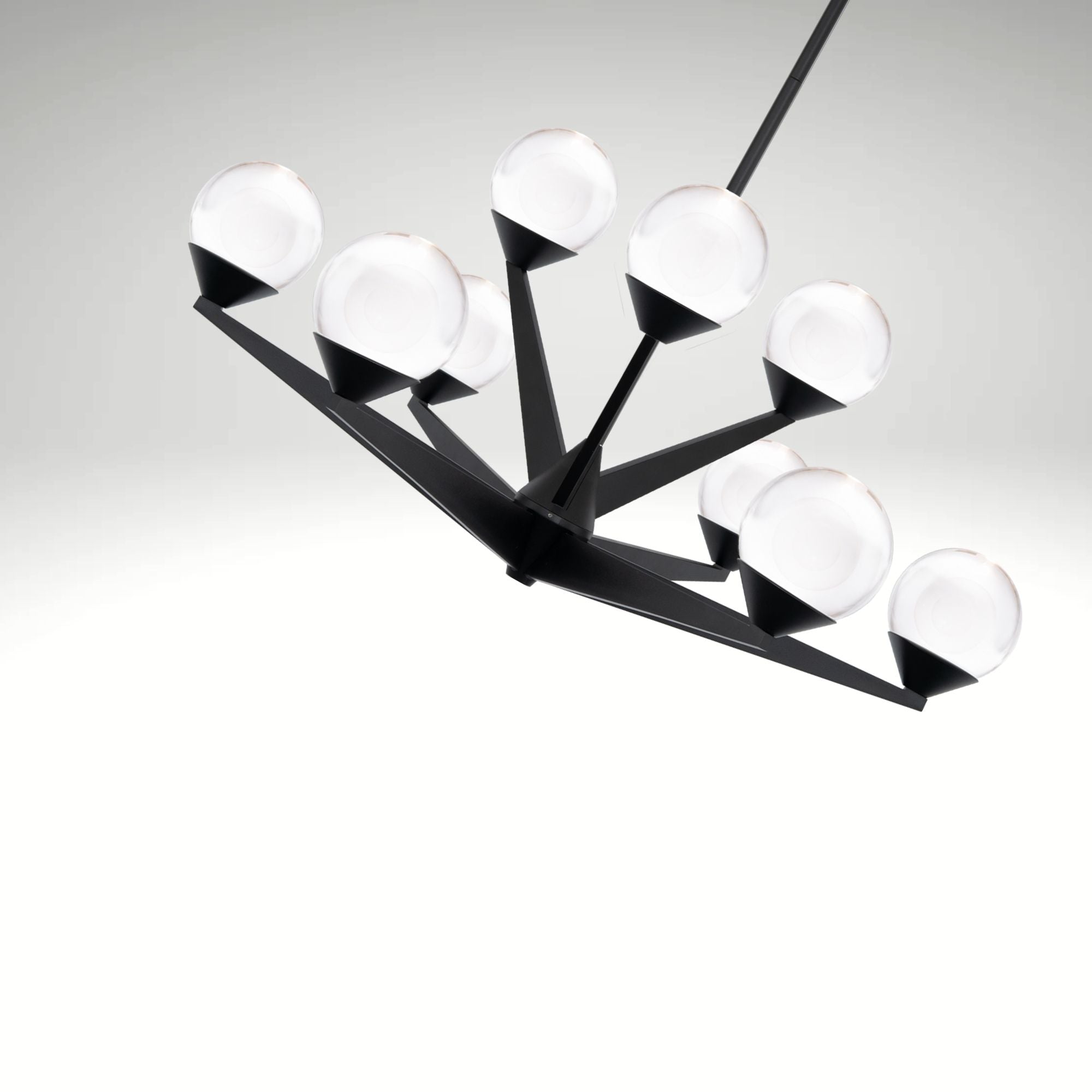 Double Bubble 27 in. 9 Lights LED Chandelier Black Finish