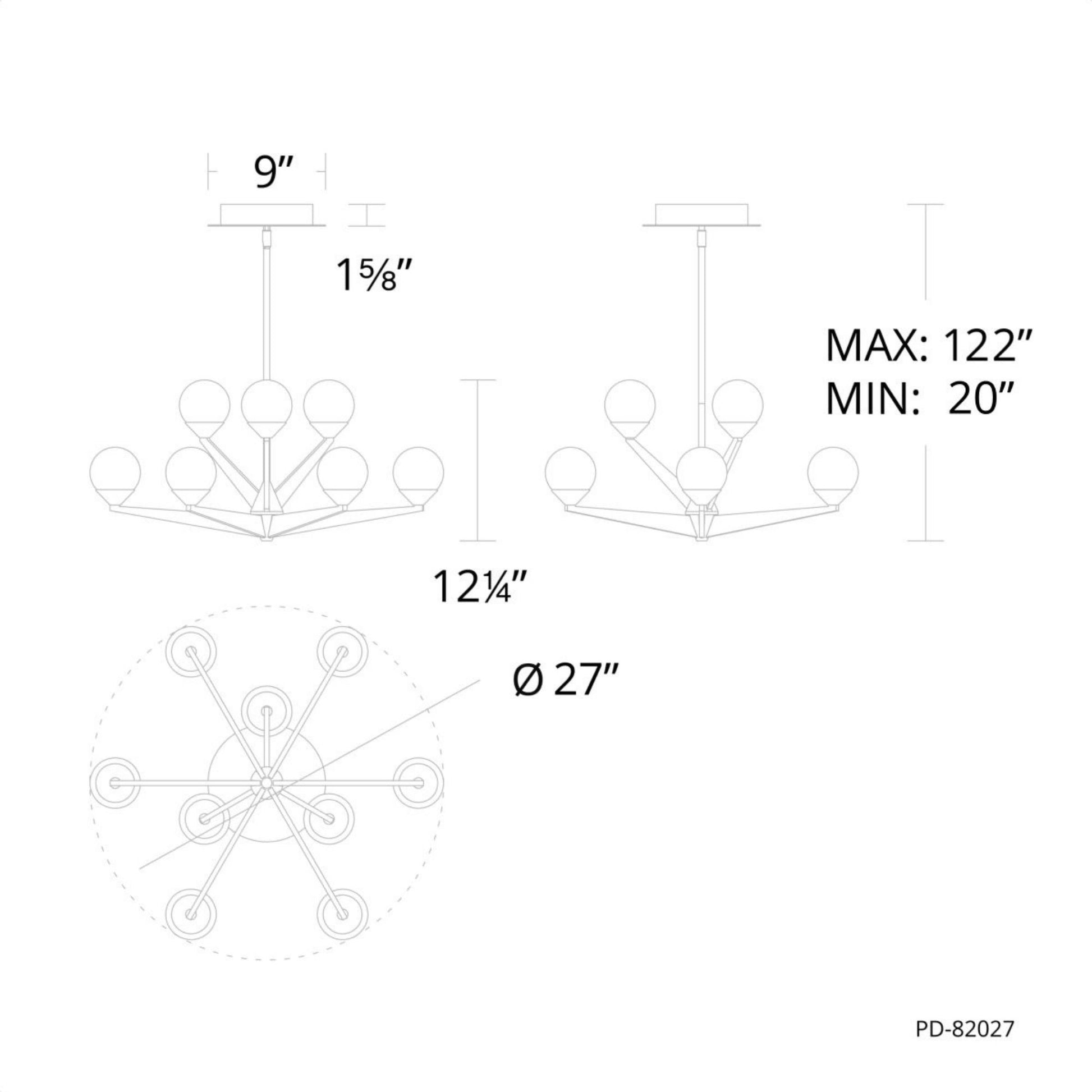 Double Bubble 27" LED Chandelier, Satin Nickel Finish - Bees Lighting
