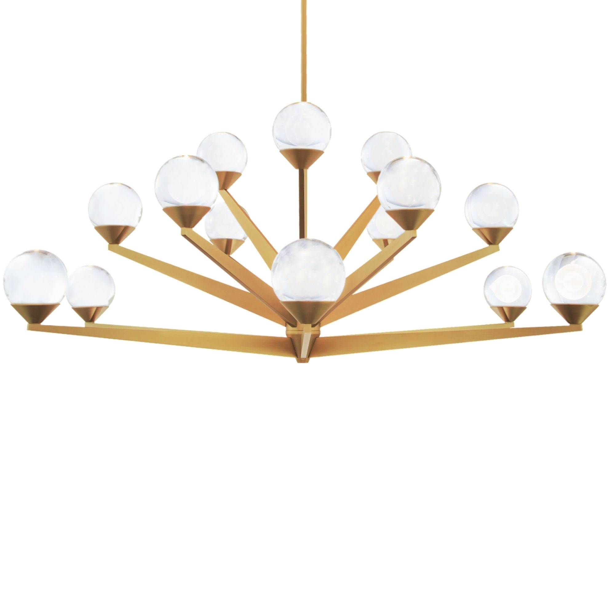 Double Bubble 42 in. 15 Lights LED Chandelier Brass Finish