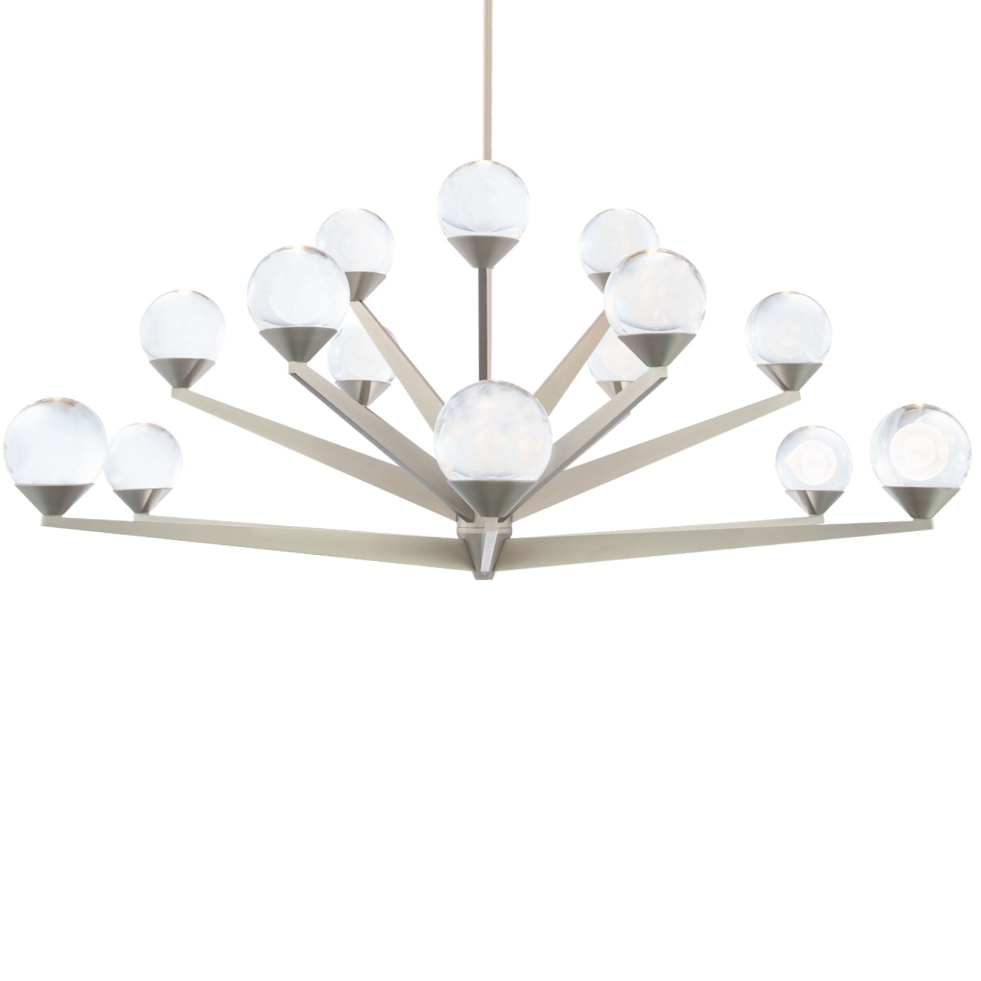 Double Bubble 42 in. 15 Lights LED Chandelier Satin Nickel Finish