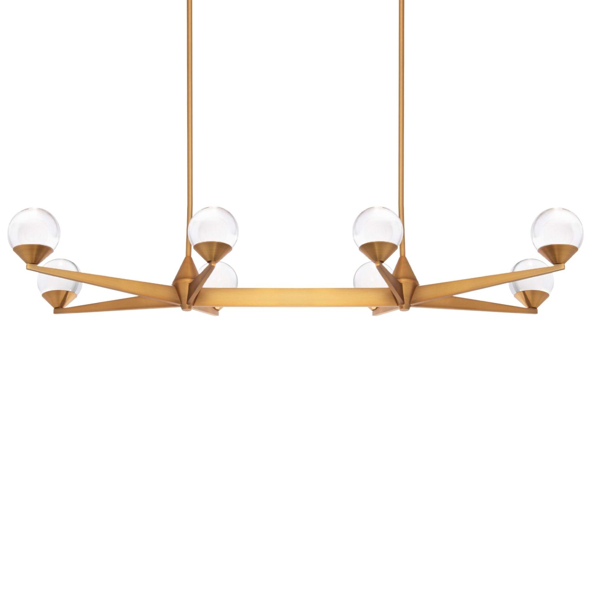 Double Bubble 44 in. 8 Lights LED Chandelier Brass Finish